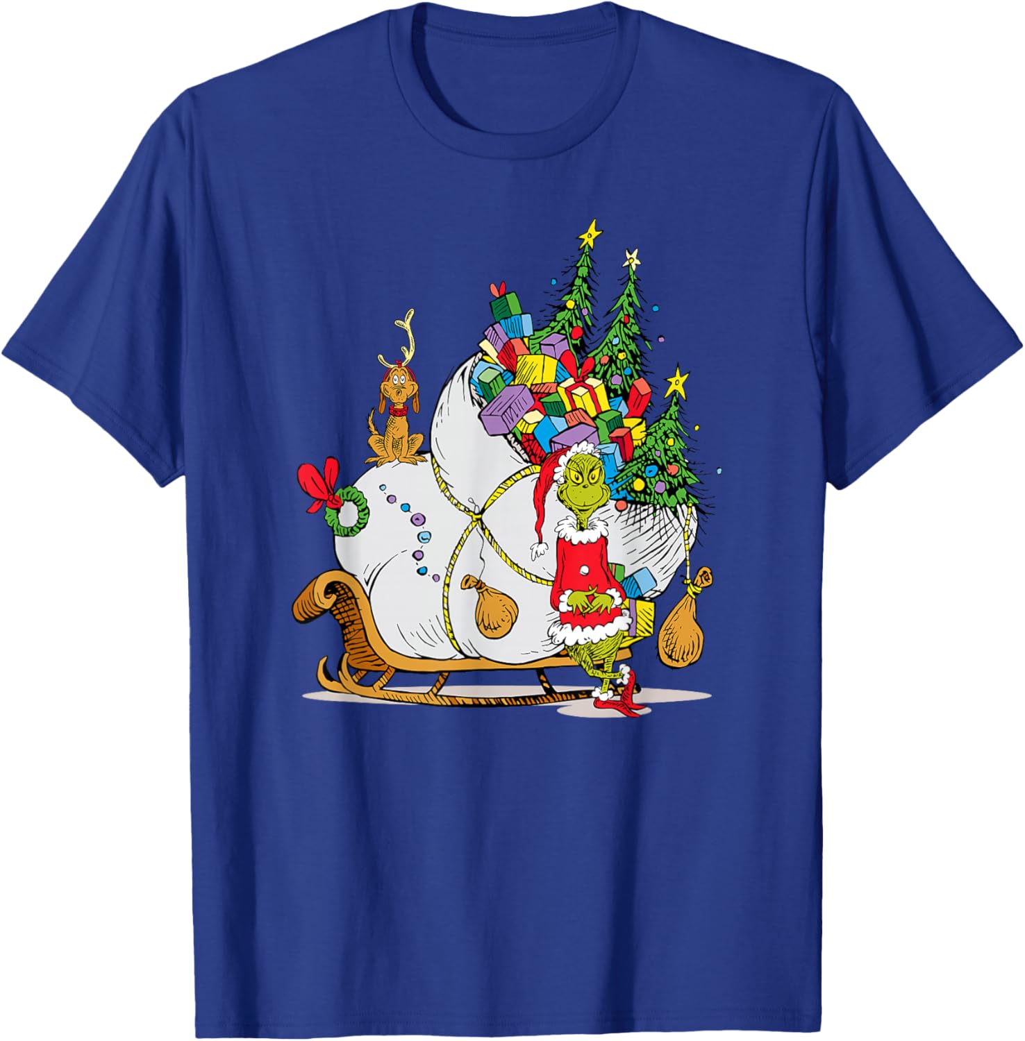 Dr. Seuss Grinch Sleigh T-Shirt - Fun Christmas Apparel for Everyone - 17