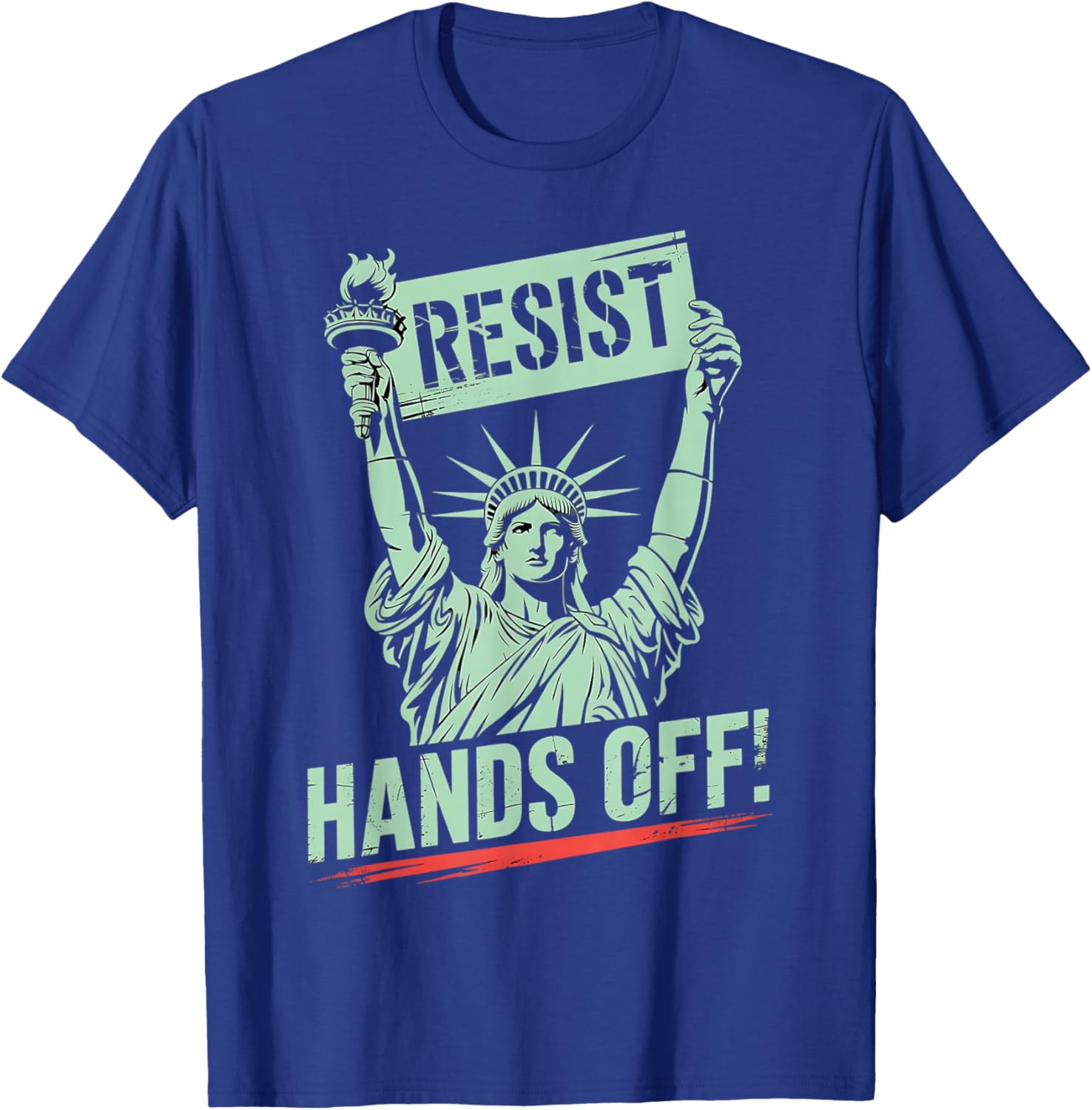 Statue of Liberty Resist Hands Off Graphic T-Shirt for Protest Awareness - 14