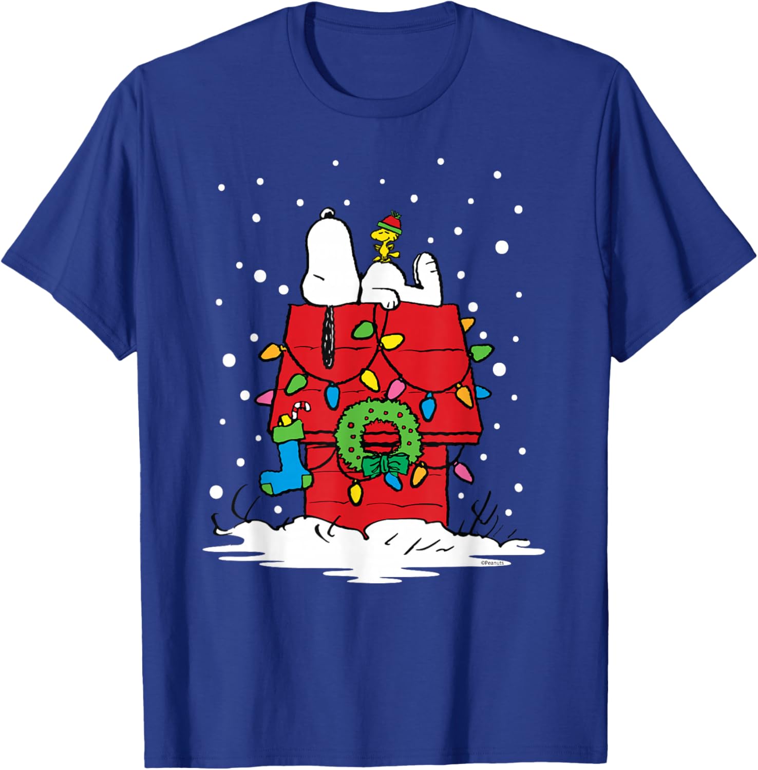 Peanuts Snoopy Woodstock Holiday Stocking T-Shirt for Festive Fun - 8
