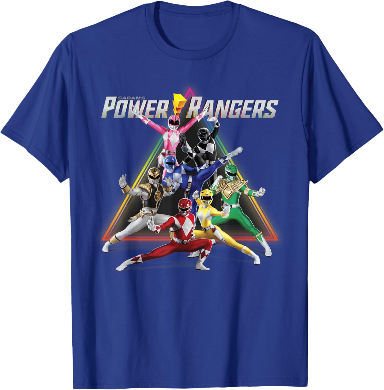 Power Rangers Rainbow Pyramid Retro T-Shirt for Fans and Collectors - 8