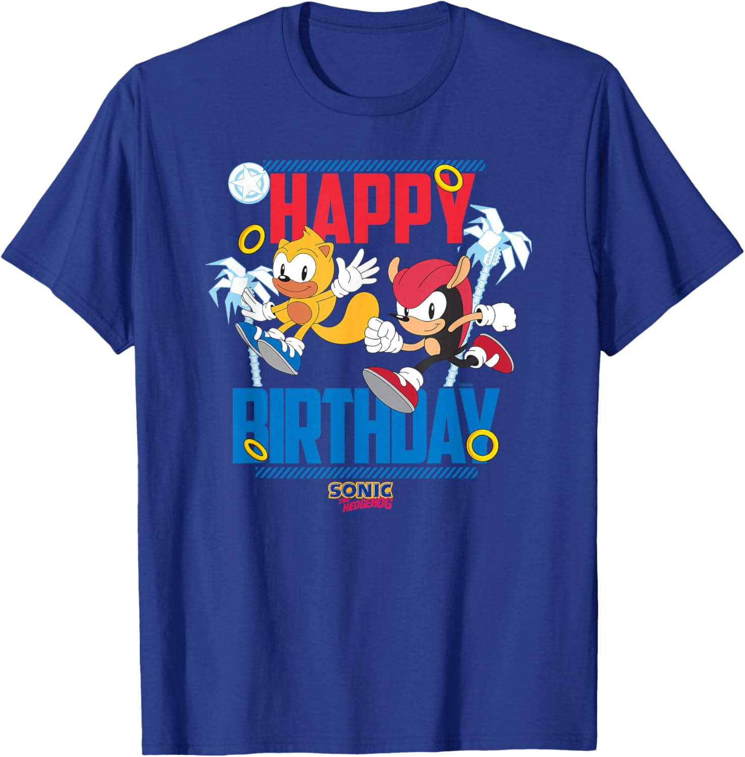 Sonic The Hedgehog Birthday Big Poster T-Shirt with Mighty and Ray Design - 6