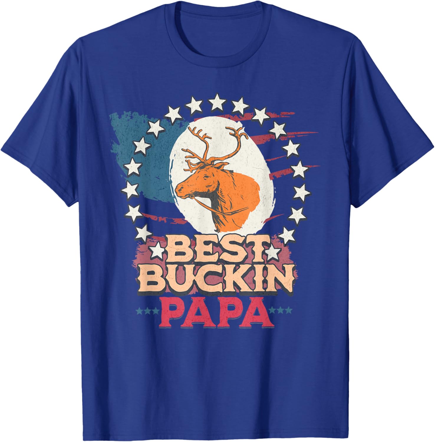 Best Bucking Papa American Flag T-Shirt for Fathers Who Love Hunting - 4