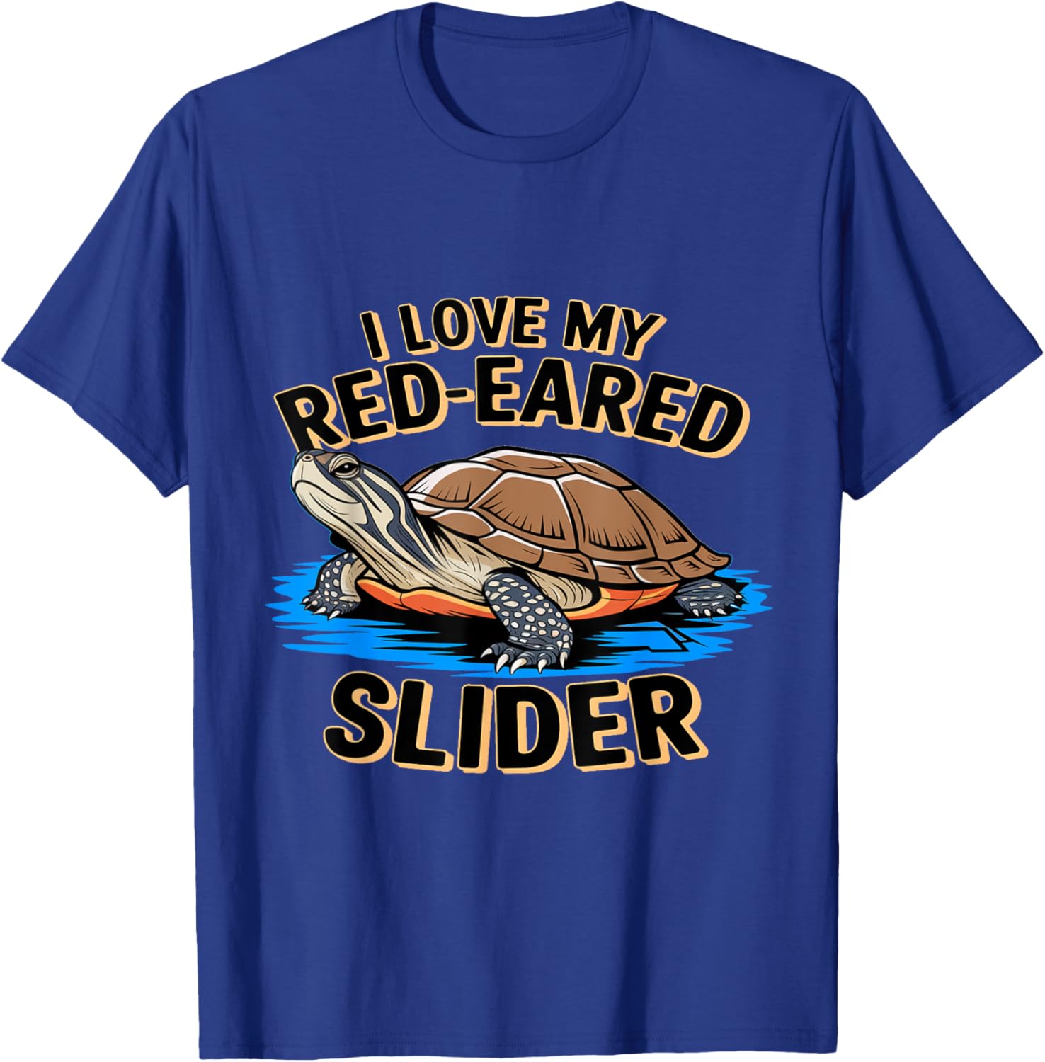 Cute I Love My Red Eared Slider Turtle Mom Dad Novelty T-Shirt - 9