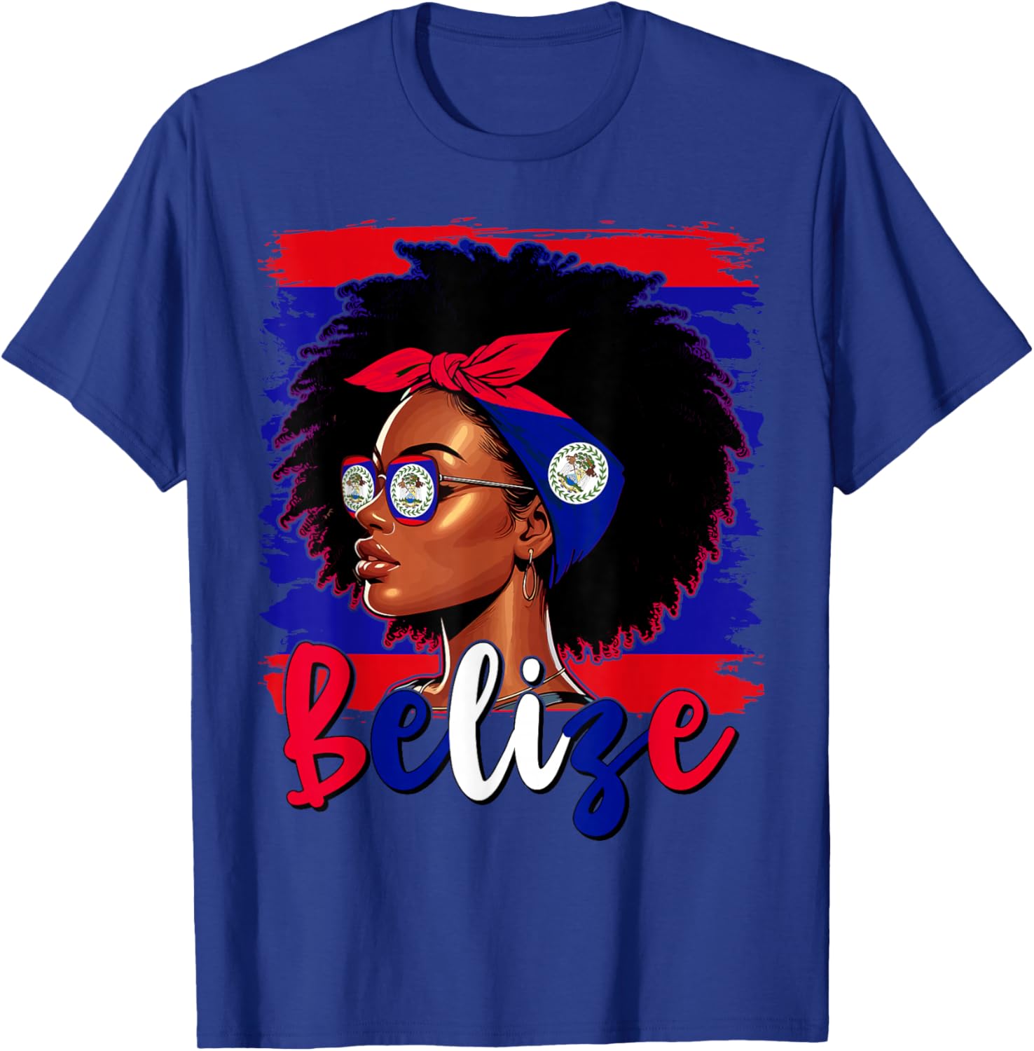 Proud Belizean Girl T-Shirt with Belize Flag for Women’s Fashion - 18