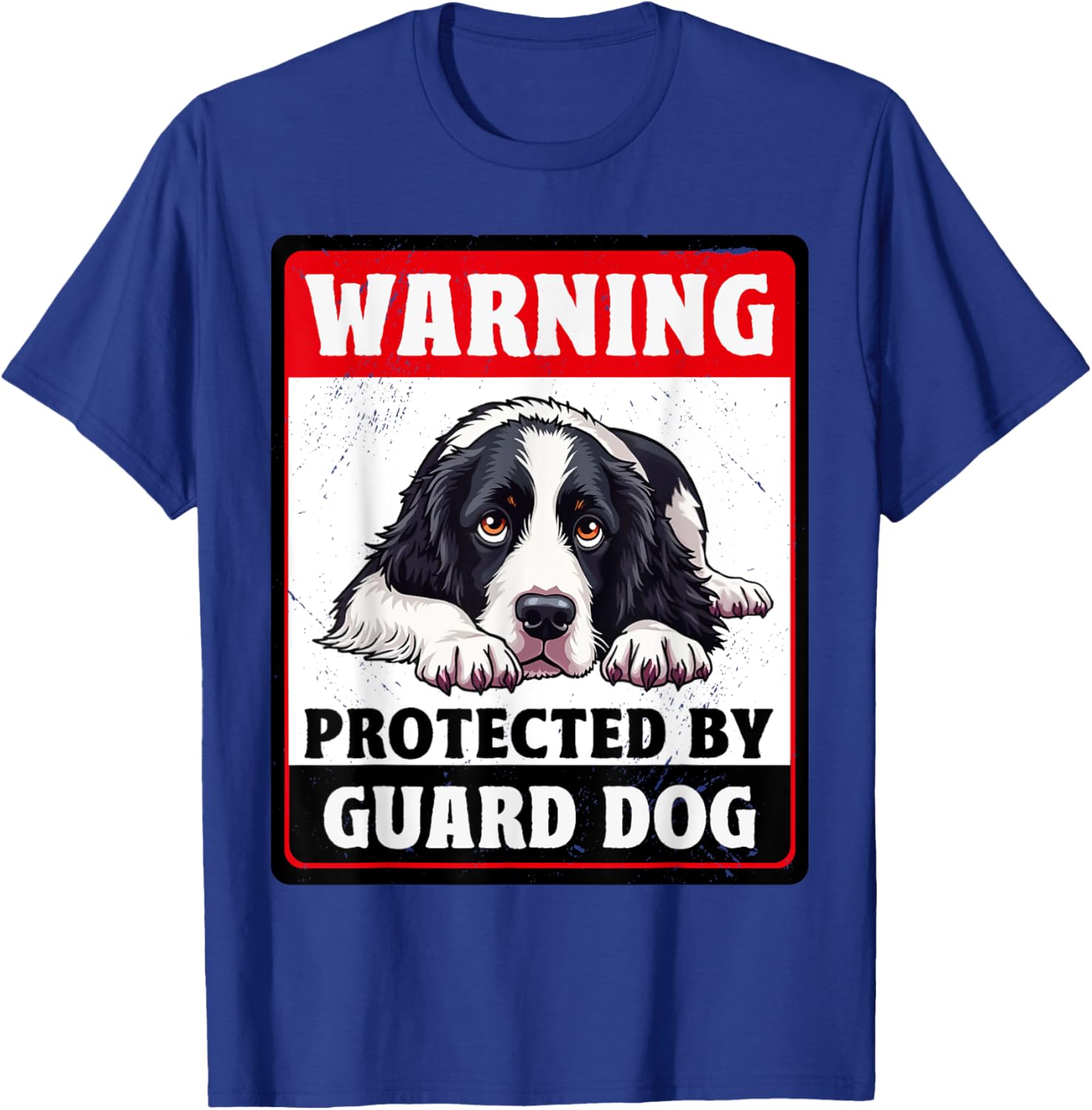 Warning Protected by English Springer Spaniel Guard Dog T-Shirt - 3