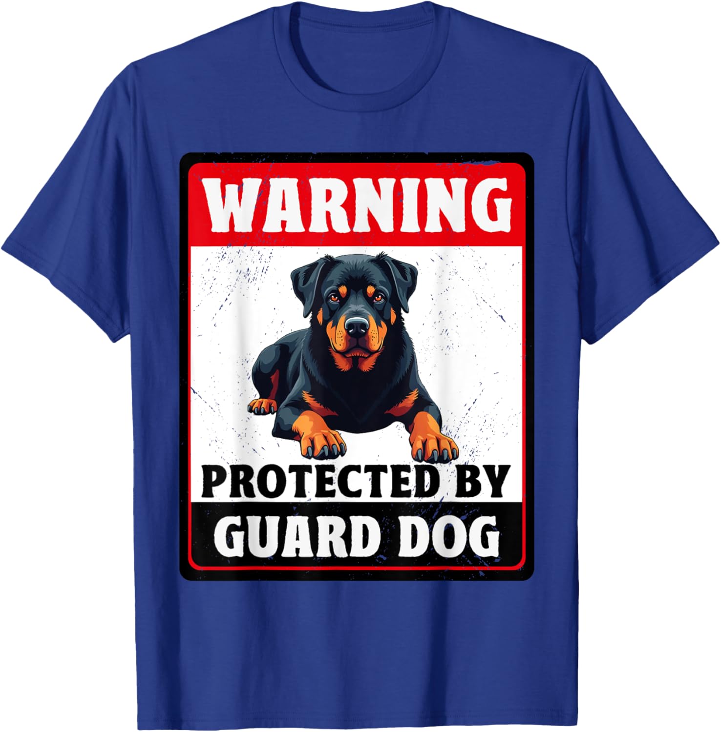 Warning Protected By Rottweiler Guard Dog T-Shirt for Dog Lovers - 8