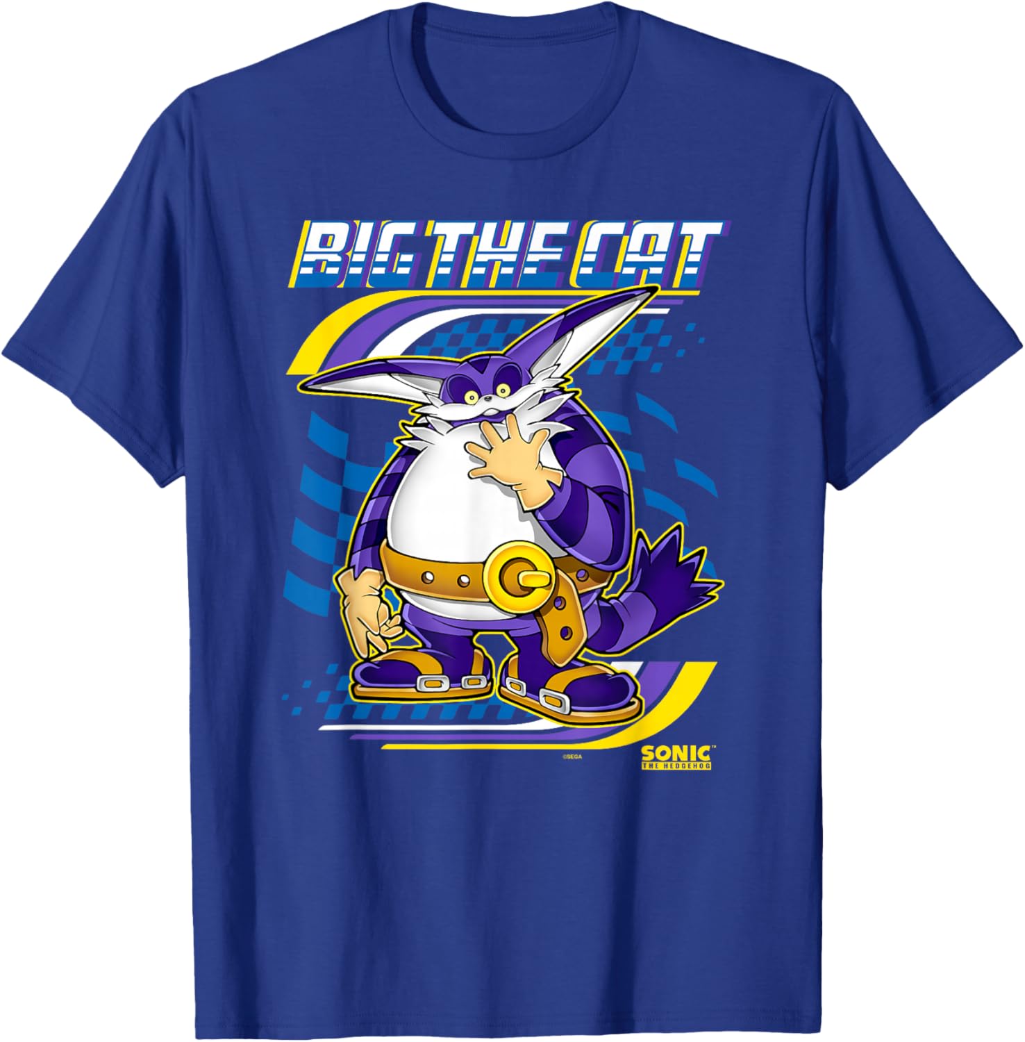 Sonic The Hedgehog Big The Cat Race Ready Chest Poster T-Shirt - 3