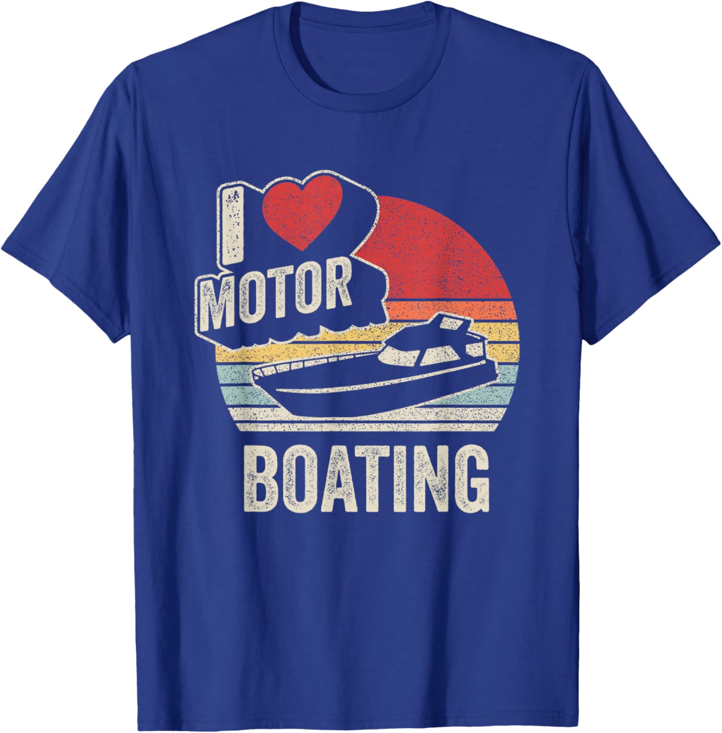 Vintage Retro I Love Motor Boating Funny T-Shirt for Boaters and Enthusiasts - 3