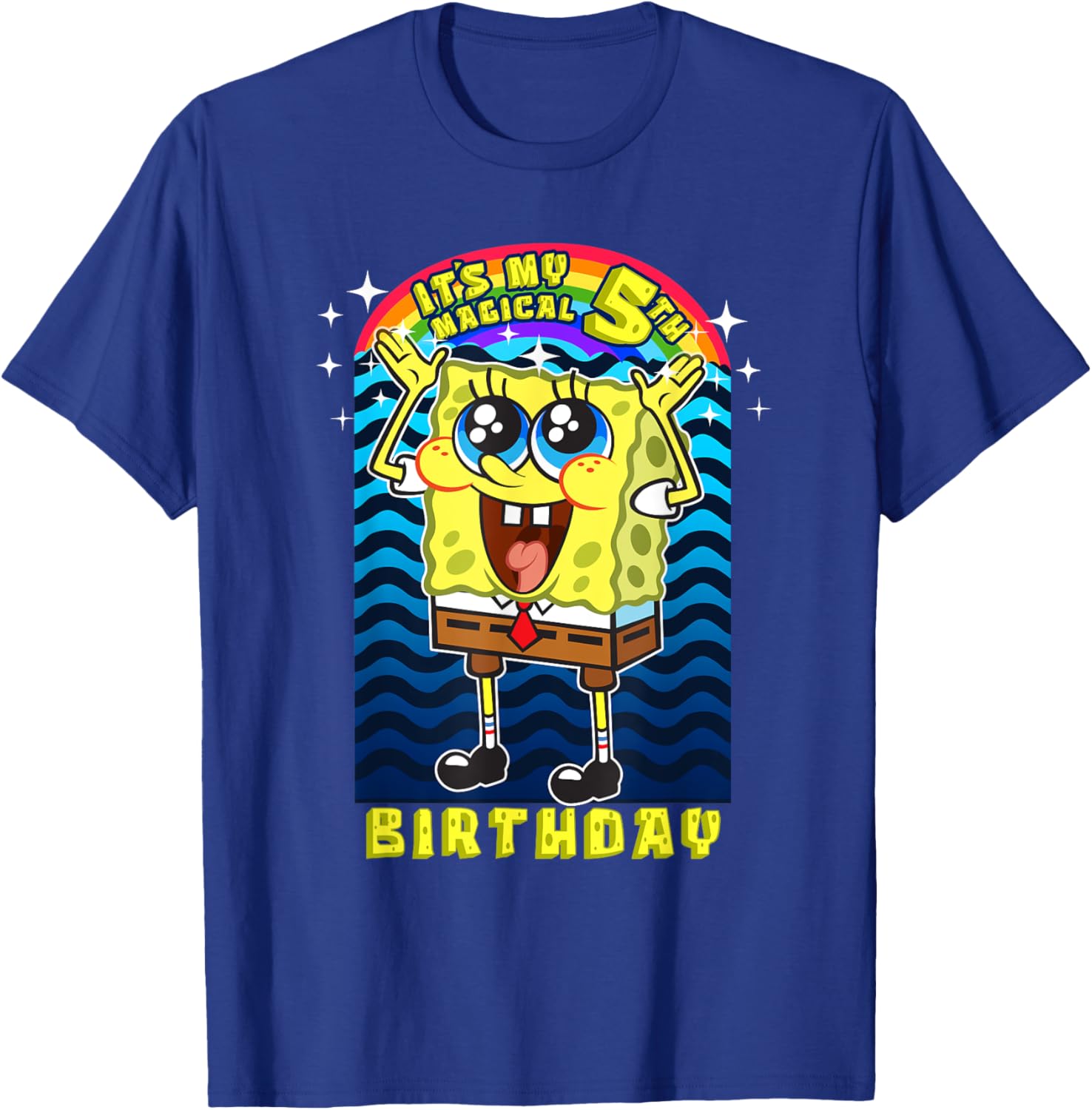 SpongeBob SquarePants Magical 5th Birthday Gift T-Shirt for Kids - 5