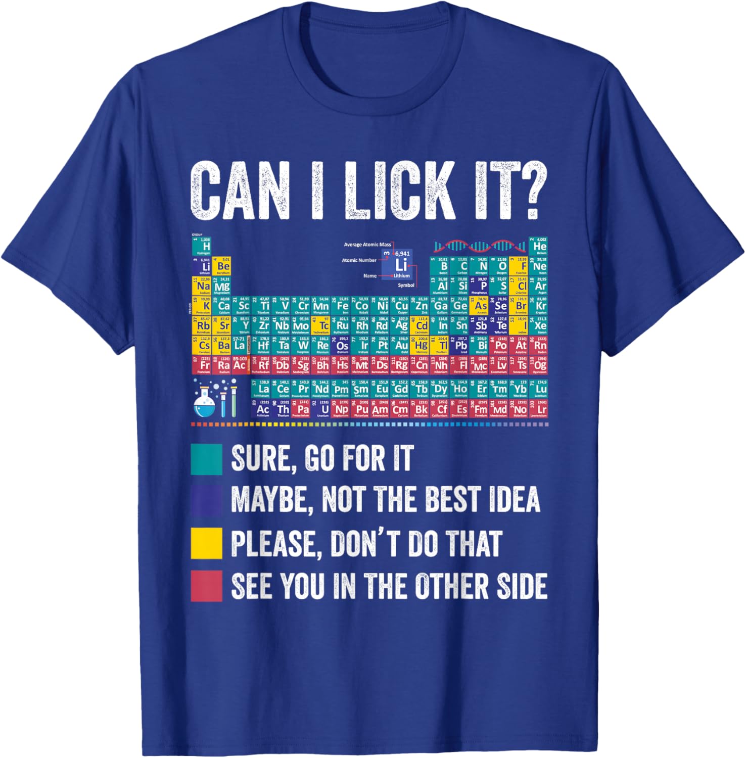Fun Can I Lick It Periodic Table T-Shirt for Science Teachers and Fans - 6
