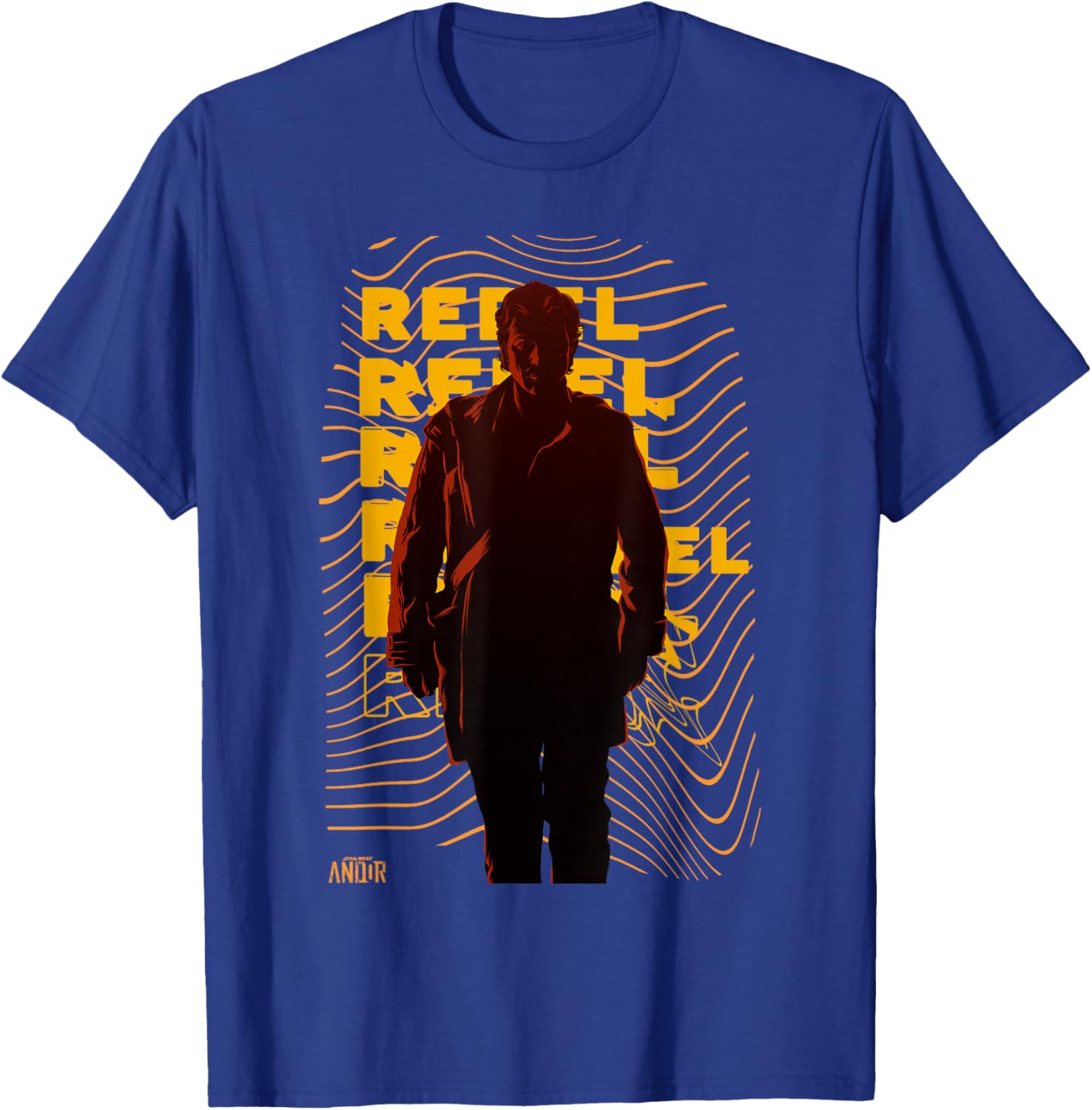 Vintage Star Wars Andor Rebel Silhouette Distressed T-Shirt for Fans - 1