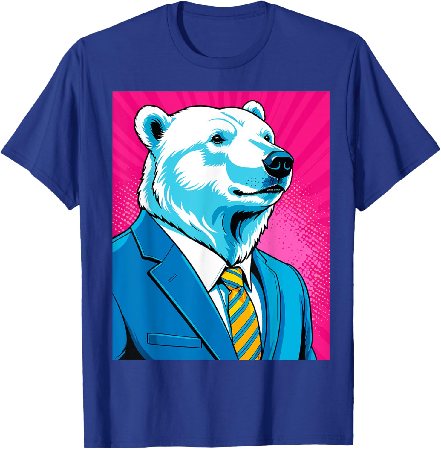 Pop Art Polar Bear in Suit T-Shirt for Fun and Unique Fashion - 24