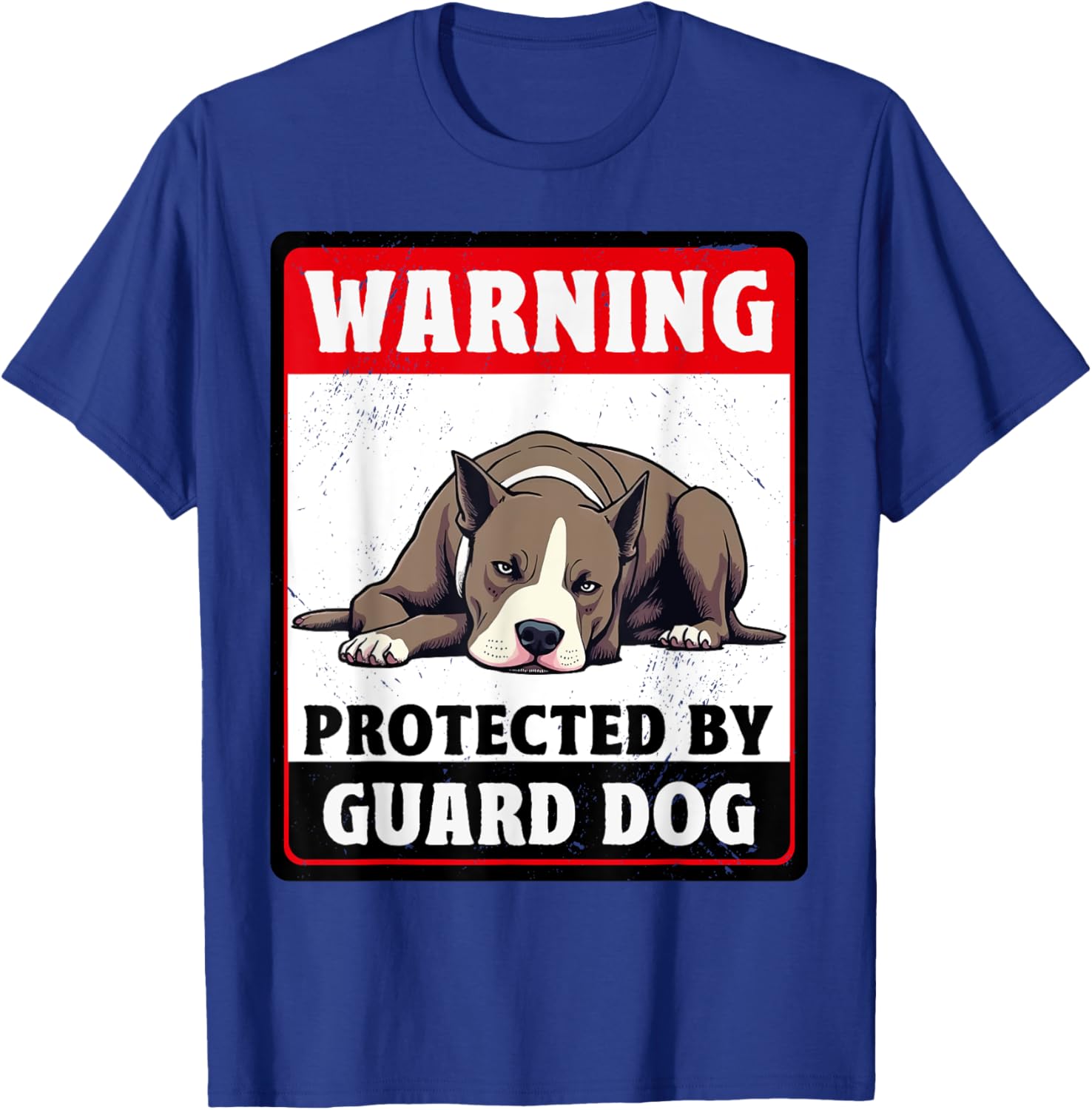 Warning Protected American Staffordshire Terrier Guard Dog T-Shirt - 2