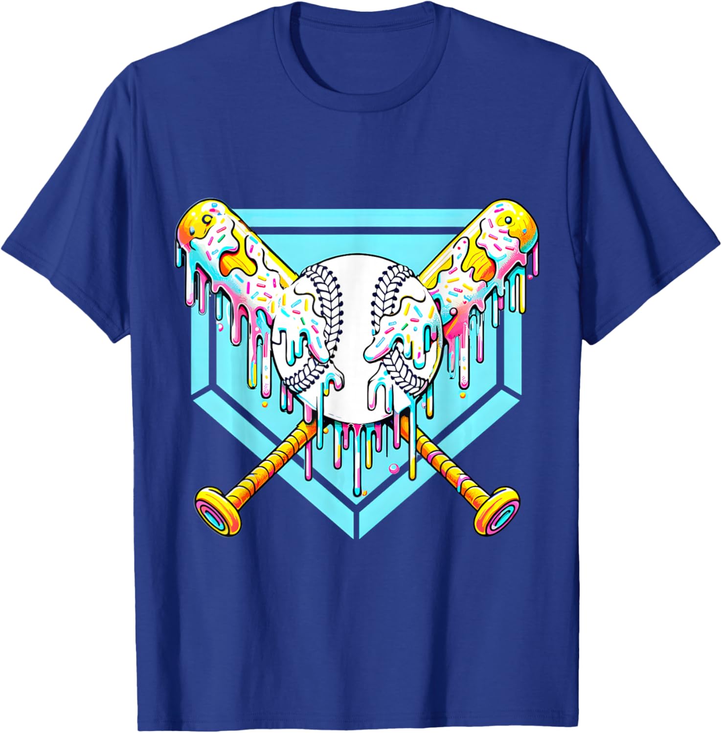 Youth Baseball Drip Ice Cream T-Shirt Fun Apparel for Young Athletes - 23