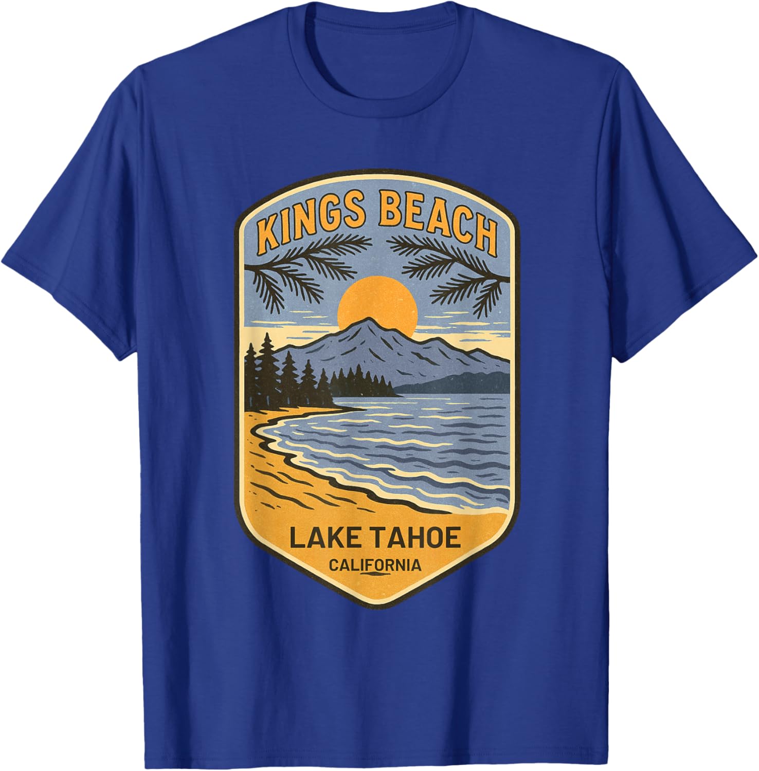 Retro Kings Beach Lake Tahoe T-Shirt Vintage Art Souvenir Apparel - 22
