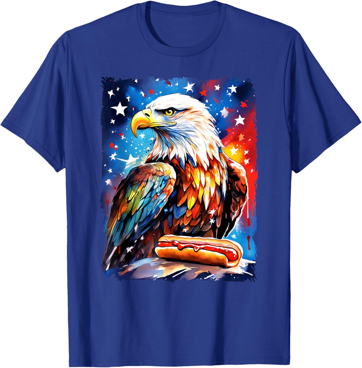 Patriotic 4th of July T-Shirt with Hotdog and Eagle Design for All Ages - 6