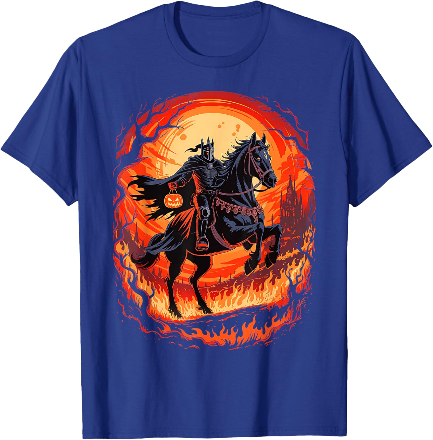 Spooky Pumpkin Headless Horseman Halloween T-Shirt for All Ages - 24