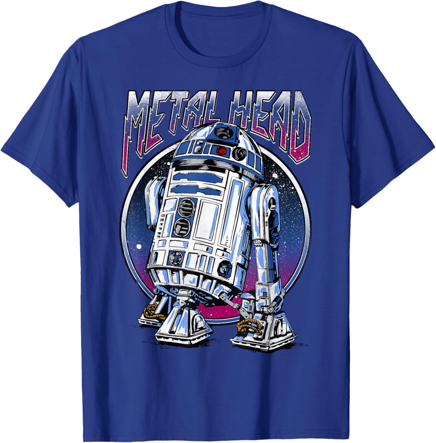 Vintage Star Wars R2D2 Metal Head T-Shirt for Disney Fans - 1