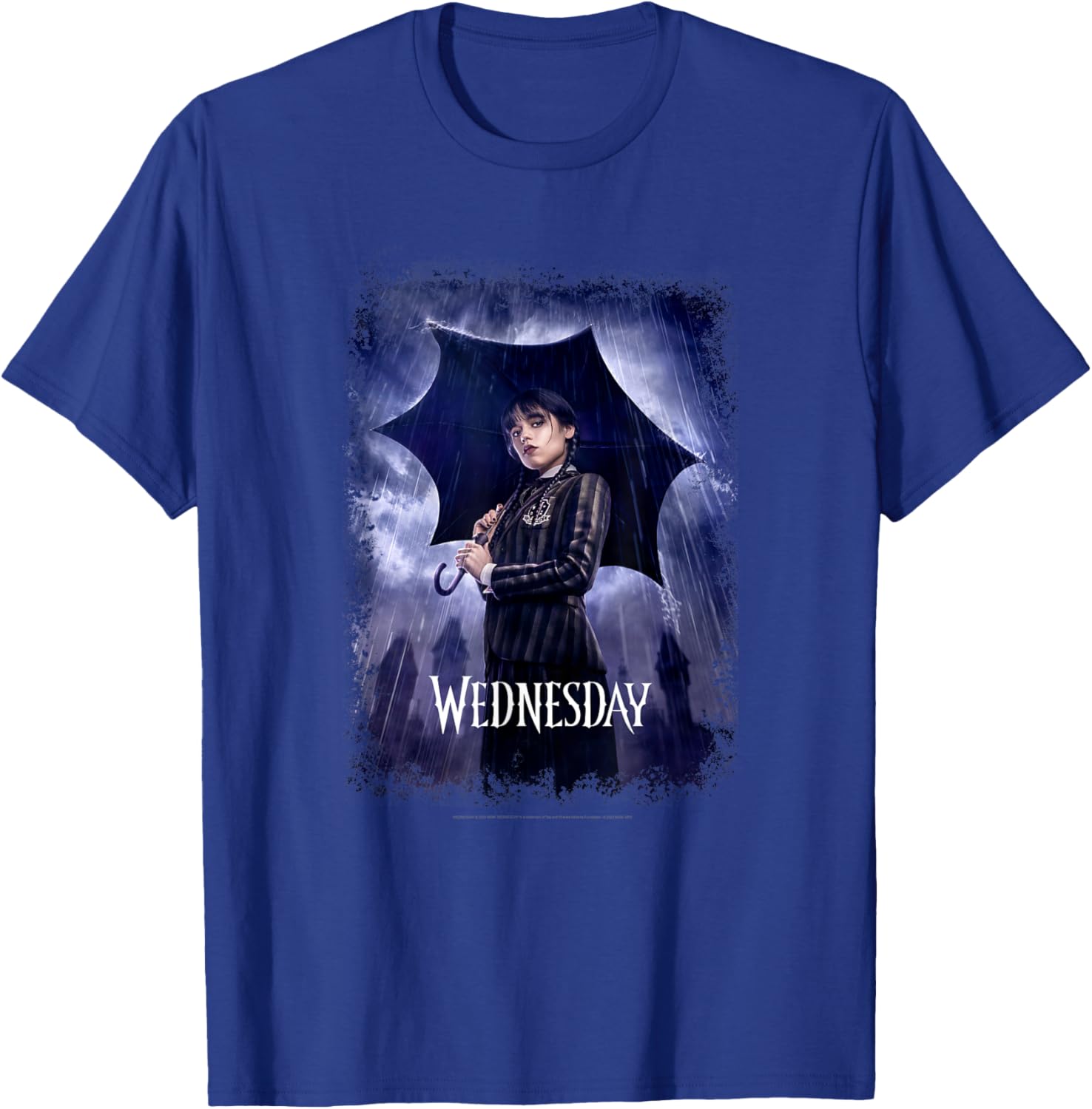 Wednesday Black Umbrella Rain Portrait T-Shirt for Fashion Lovers - 2
