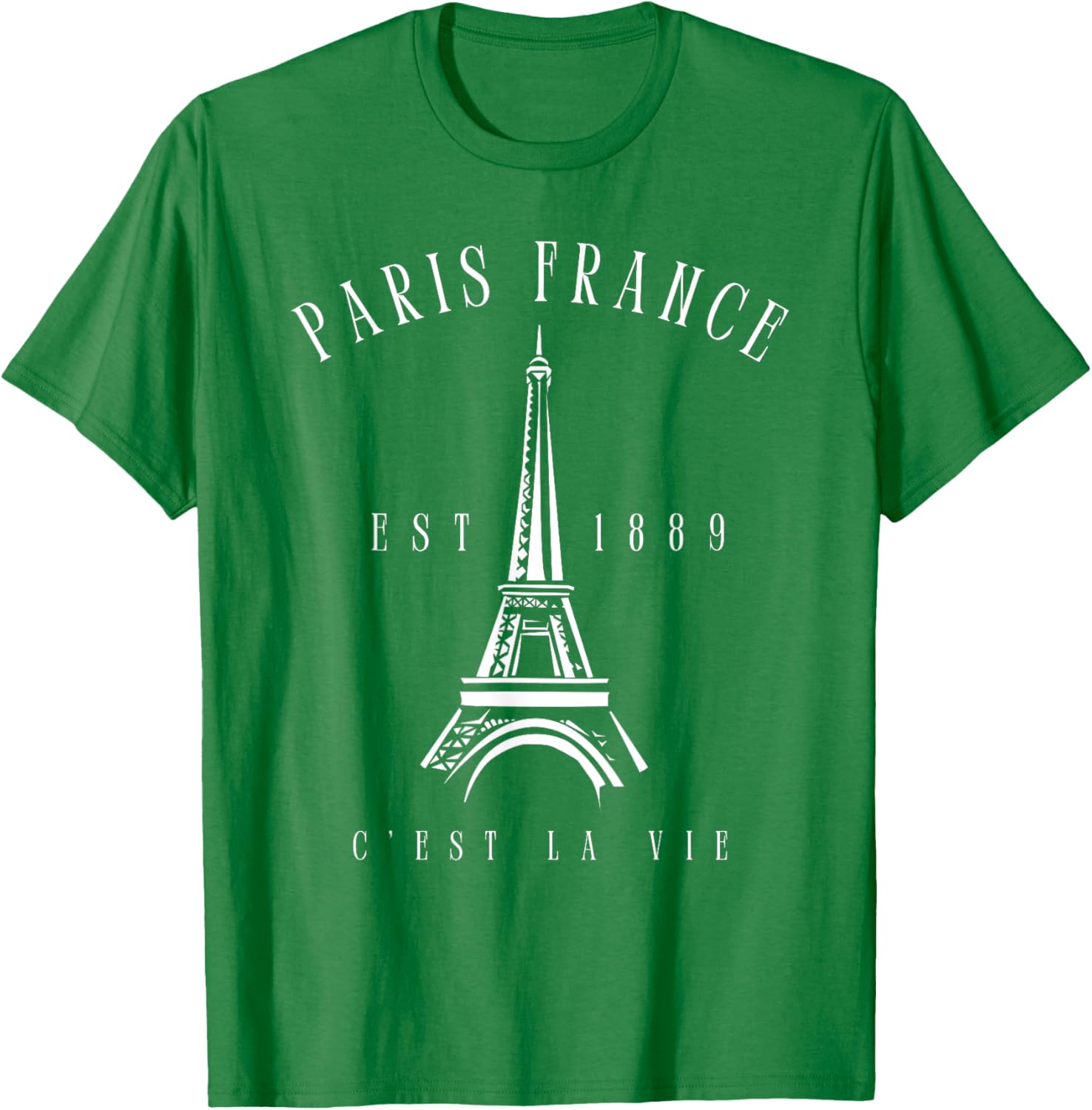 Vintage Paris Tee Shirt with Eiffel Tower C'est la Vie Design - 2