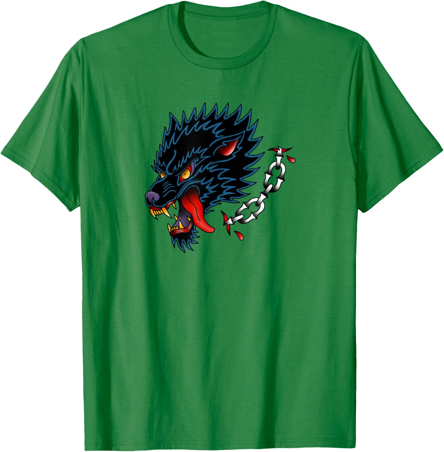 Old School Wolf Tattoo Design T-Shirt for Stylish Animal Lovers - 2