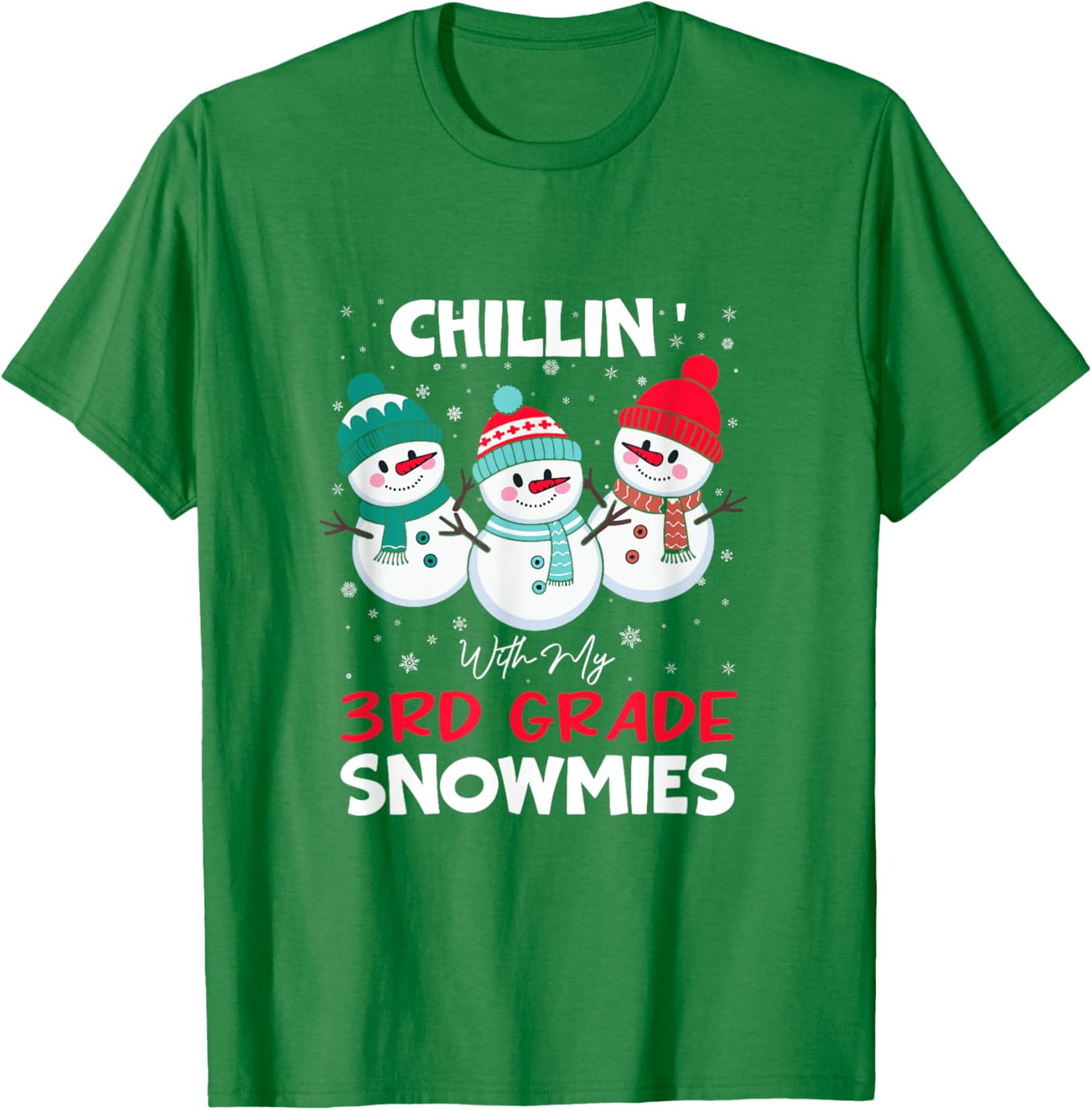 Chillin With My 3rd Grade Snowmies T-Shirt for Kids Fun Winter Wear - 1