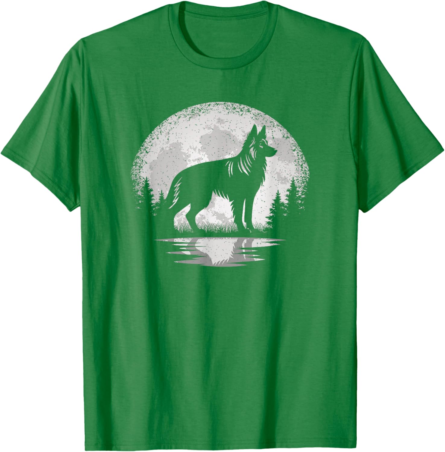 Vintage German Shepherd Moon T-Shirt for Dog Lovers - Unisex Style - 15