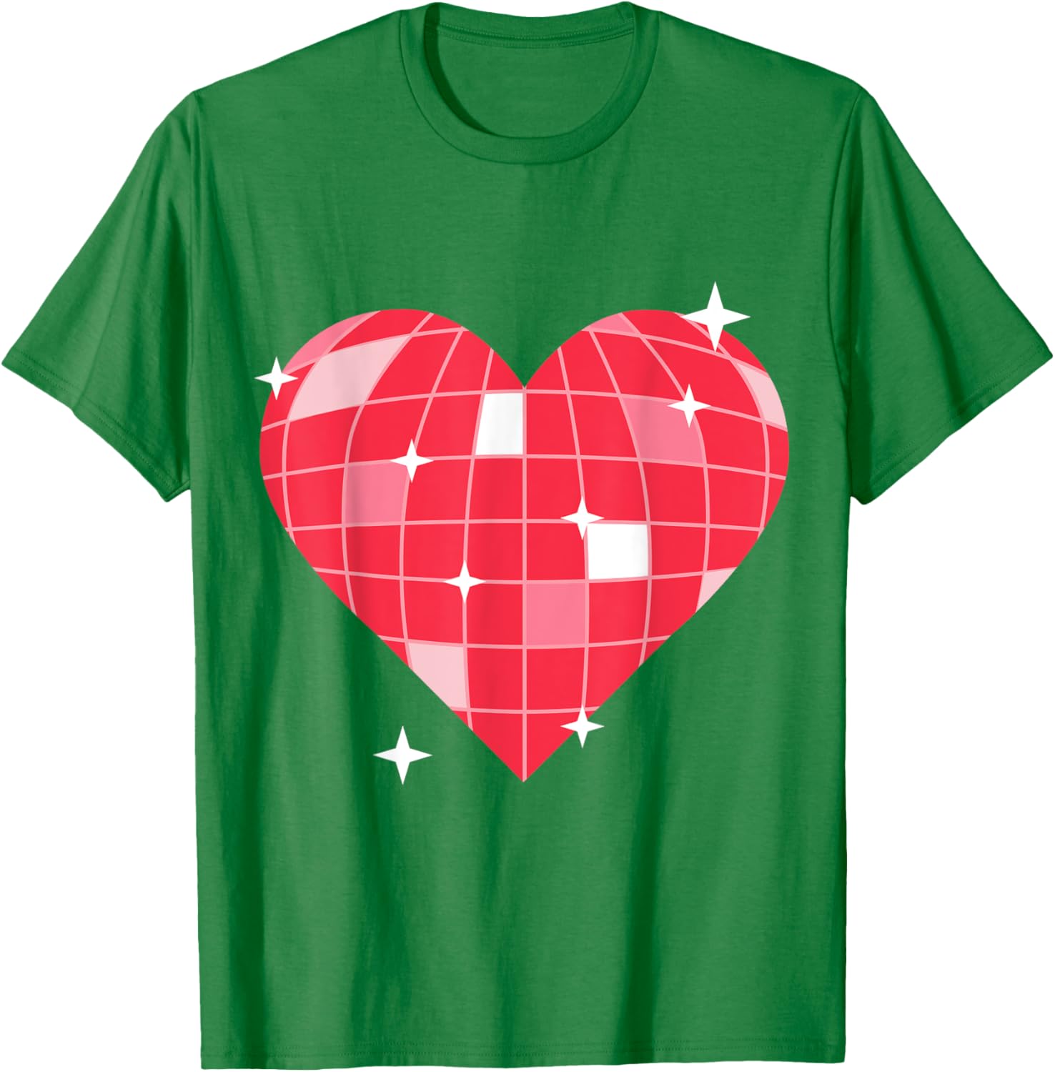 Retro 1970s Pink Heart Disco Ball T-Shirt for Vintage Lovers - 18