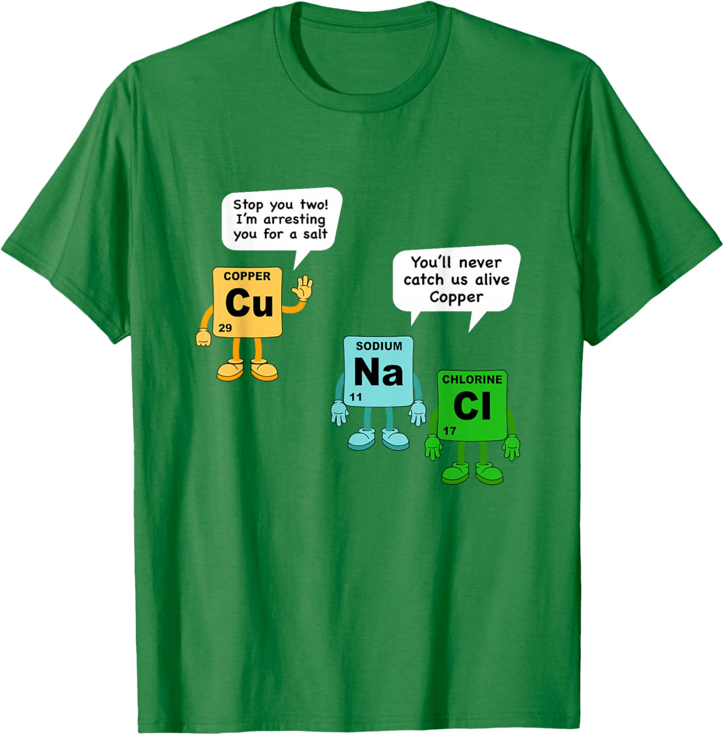 Salt and Copper Chemistry T-Shirt for Students - Fun Science Apparel - 3