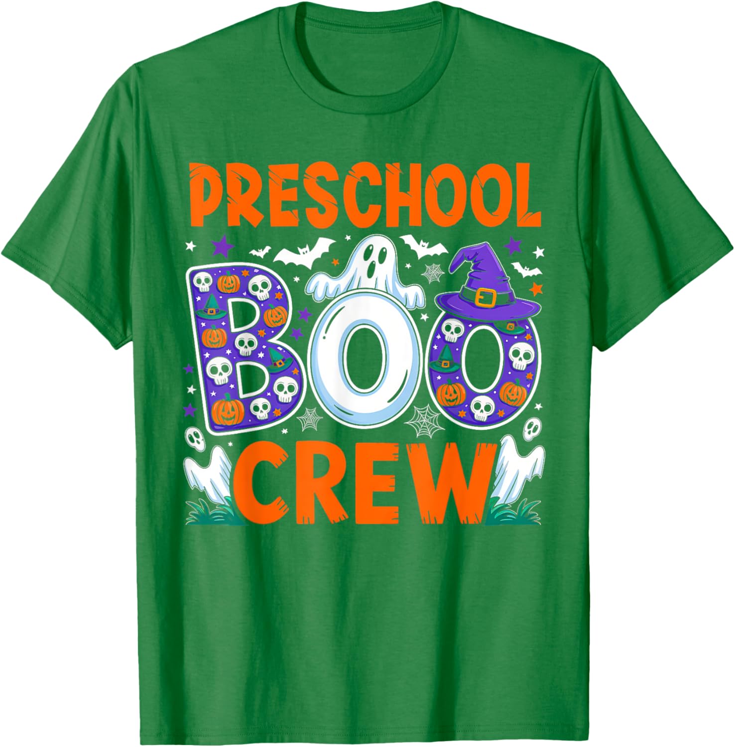 Funny Halloween T-Shirt for Preschool Teachers and Students Boo Crew - 8