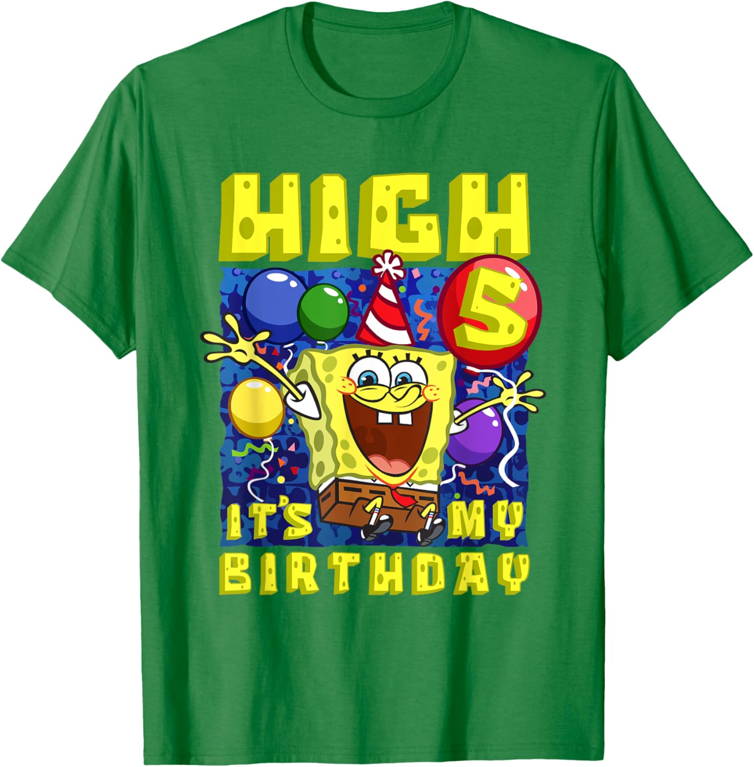 SpongeBob SquarePants Birthday T-Shirt for Boys and Girls Age 5 - 3