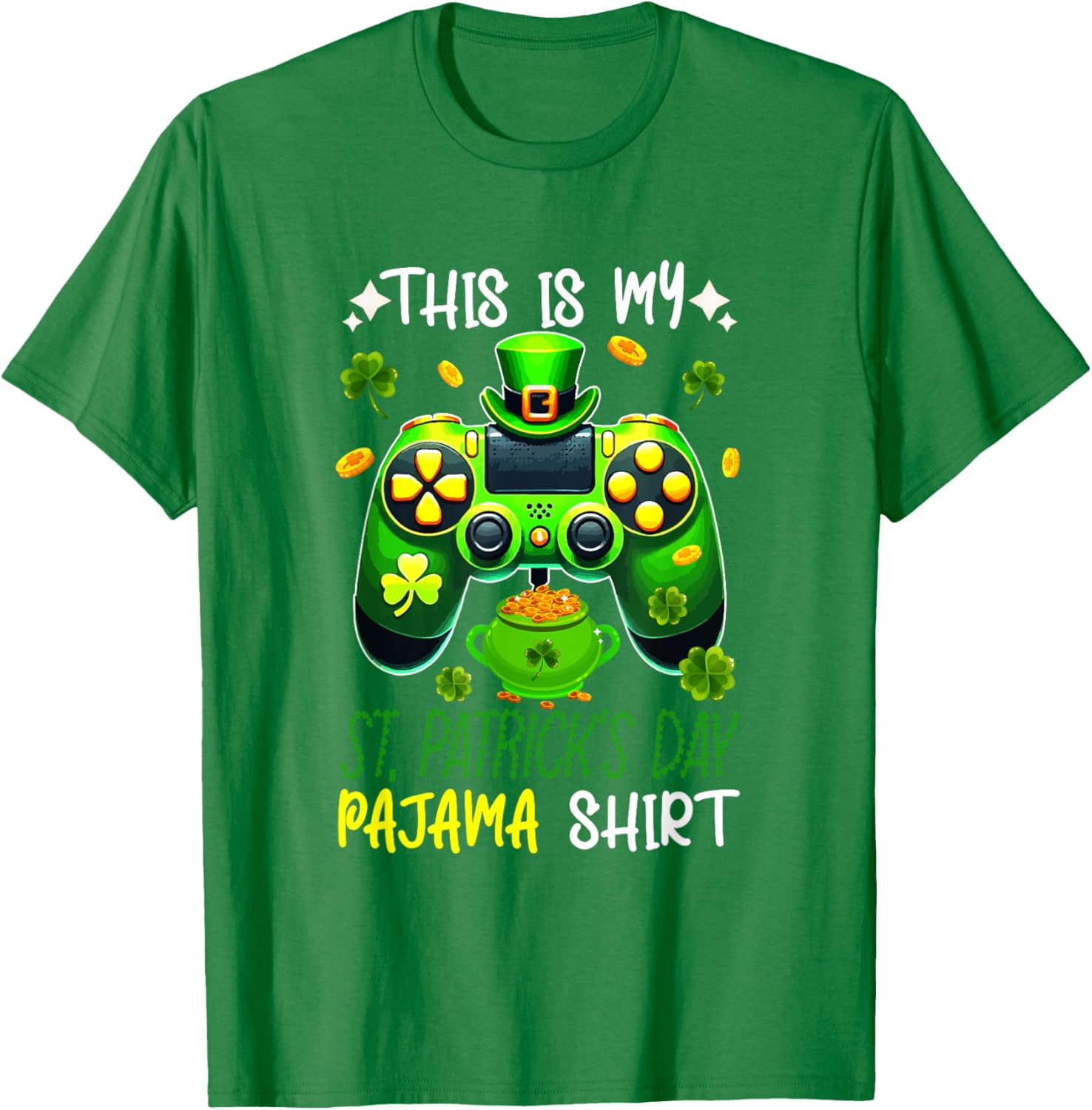 St. Patrick's Day Gamer T-Shirt - Fun Pyjama Shirt for Gaming Enthusiasts - 9