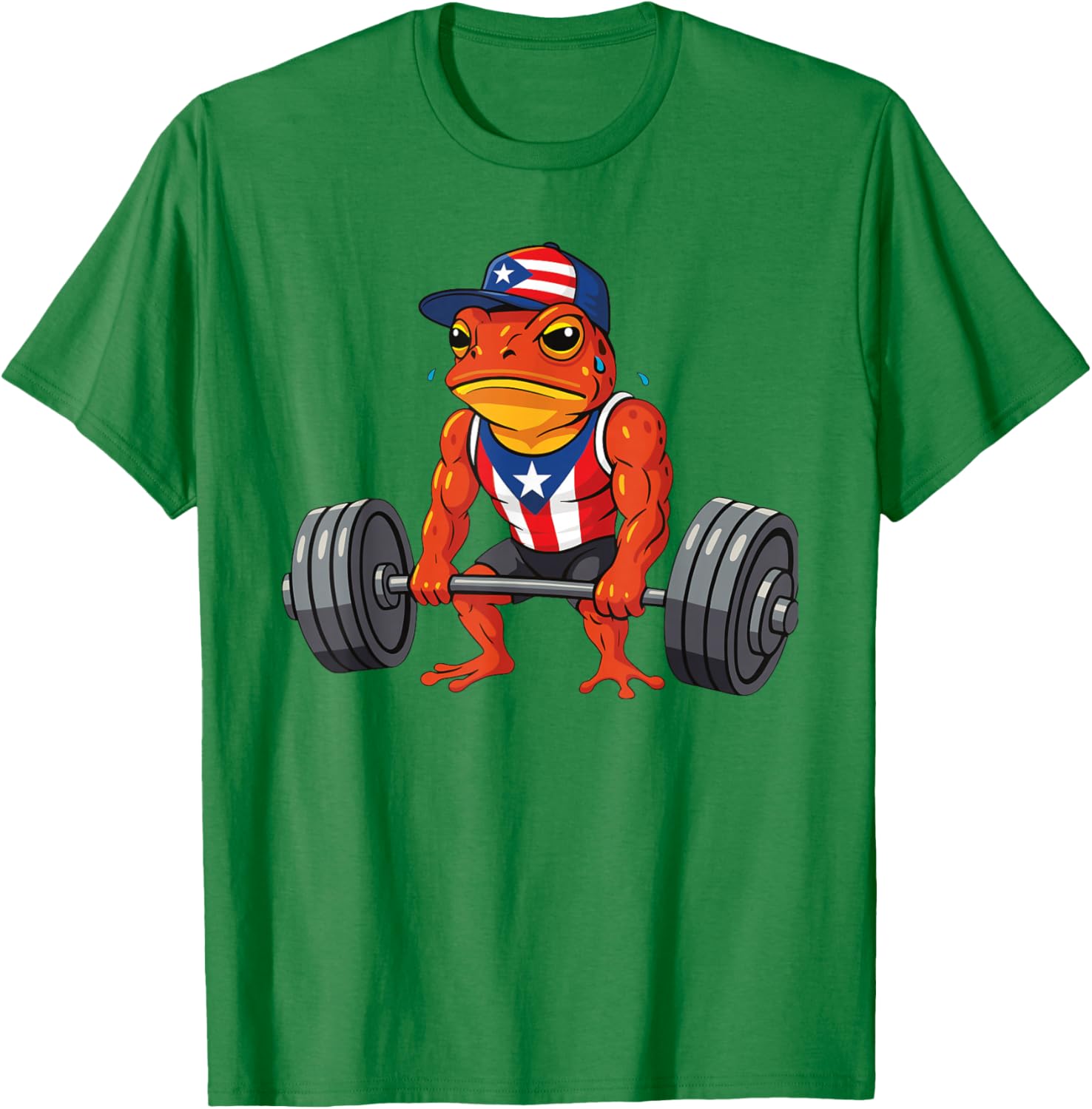 Taino Coqui Frog Gym Training T-Shirt with Puerto Rico Flag Design - 19