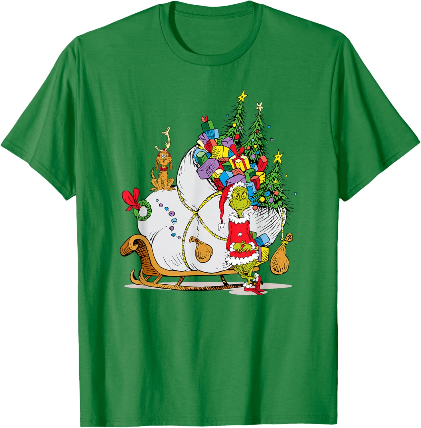 Dr. Seuss Grinch Sleigh T-Shirt - Fun Christmas Apparel for Everyone - 12