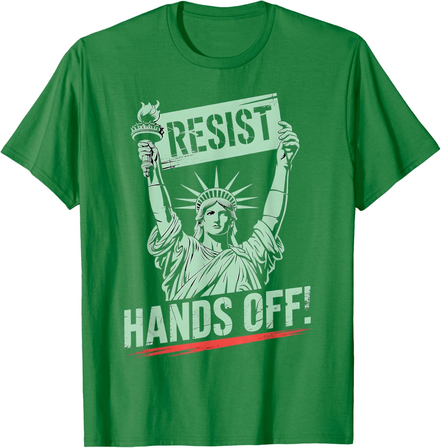 Statue of Liberty Resist Hands Off Graphic T-Shirt for Protest Awareness - 2