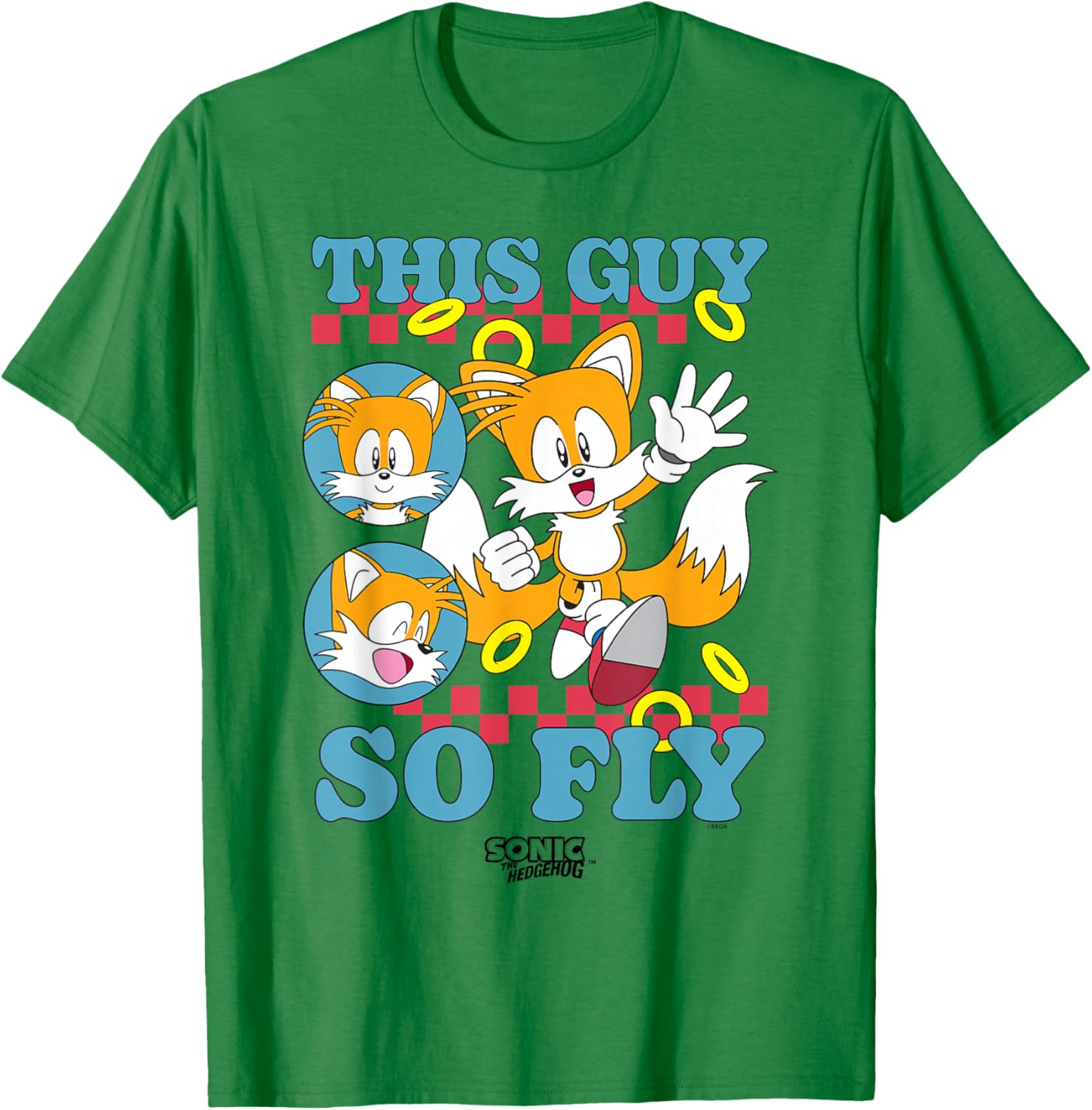 Sonic The Hedgehog Vintage Tails Logo T-Shirt for Fans and Collectors - 8
