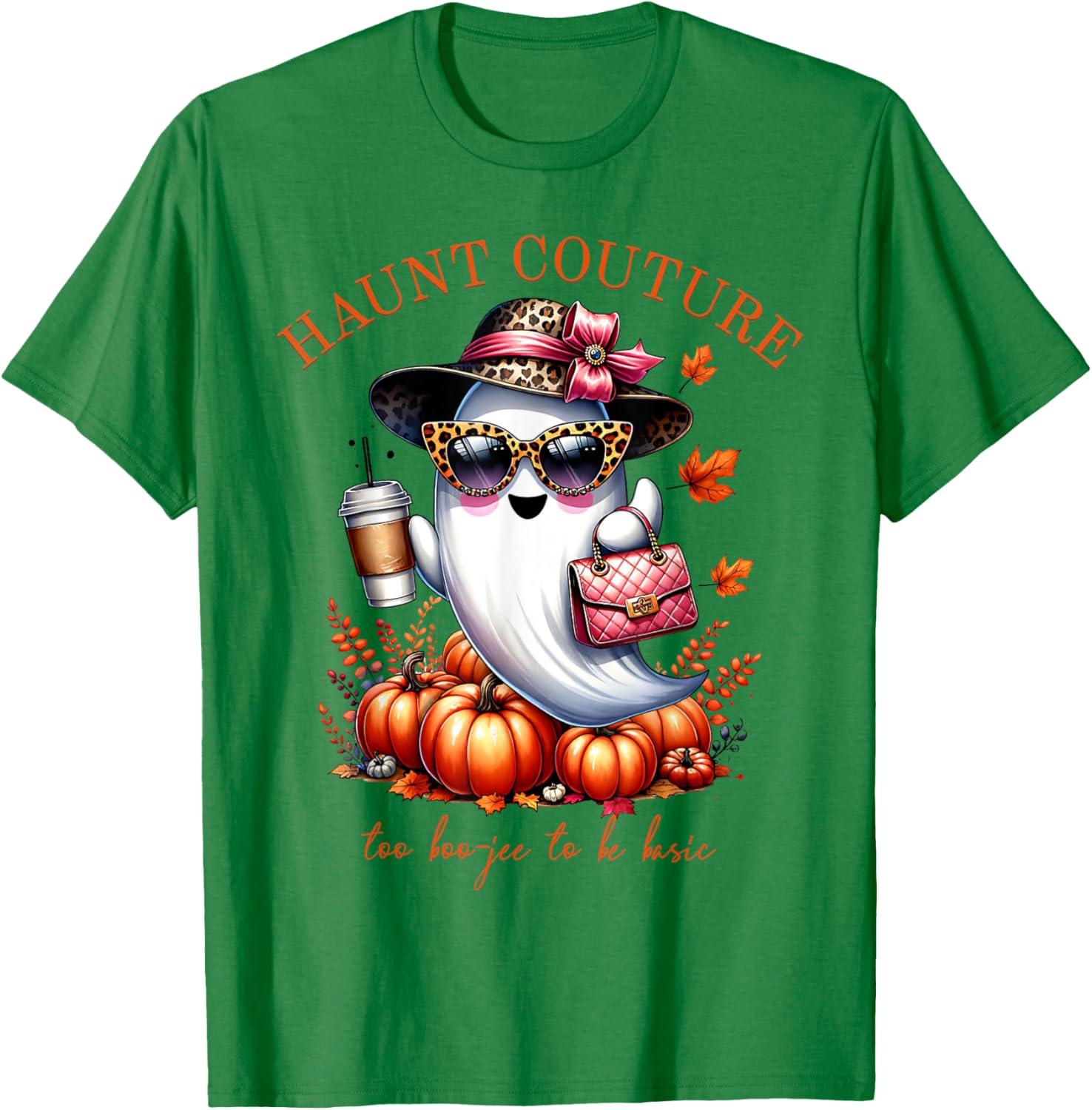 Haunt Couture Too Boojee to be Basic Funny Ghost Halloween T-Shirt - 8
