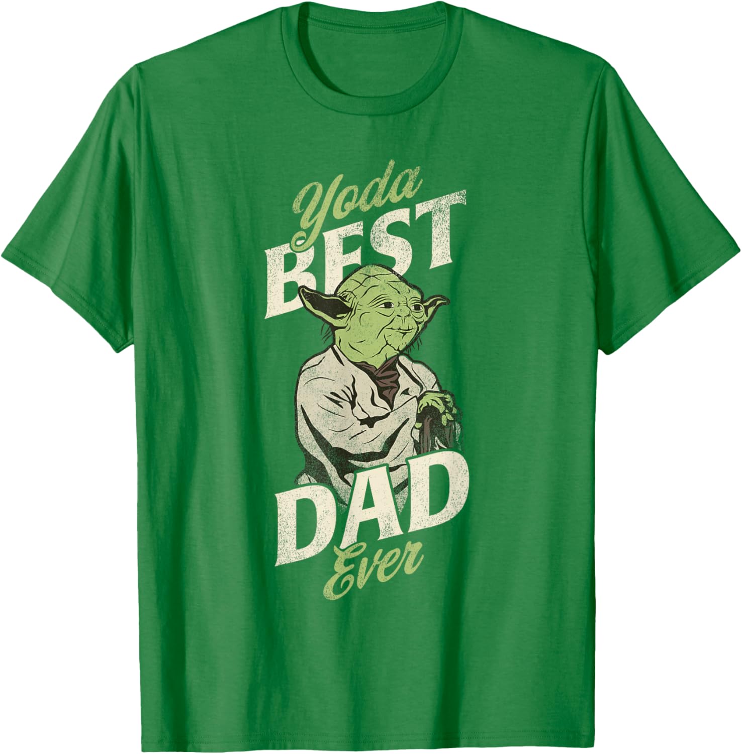 Star Wars Yoda Best Dad Ever Distressed Poster T-Shirt for Fathers Day - 5