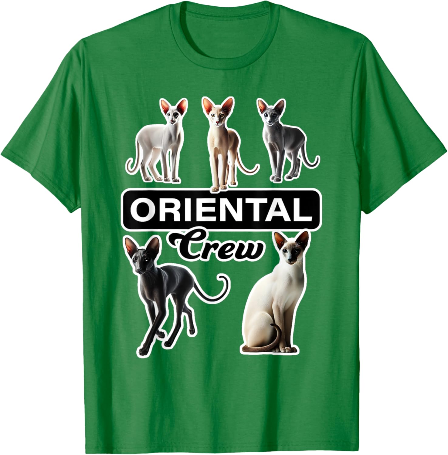 Oriental Cat Crew T-Shirt for Cat Lovers - Stylish and Comfortable Wear - 18
