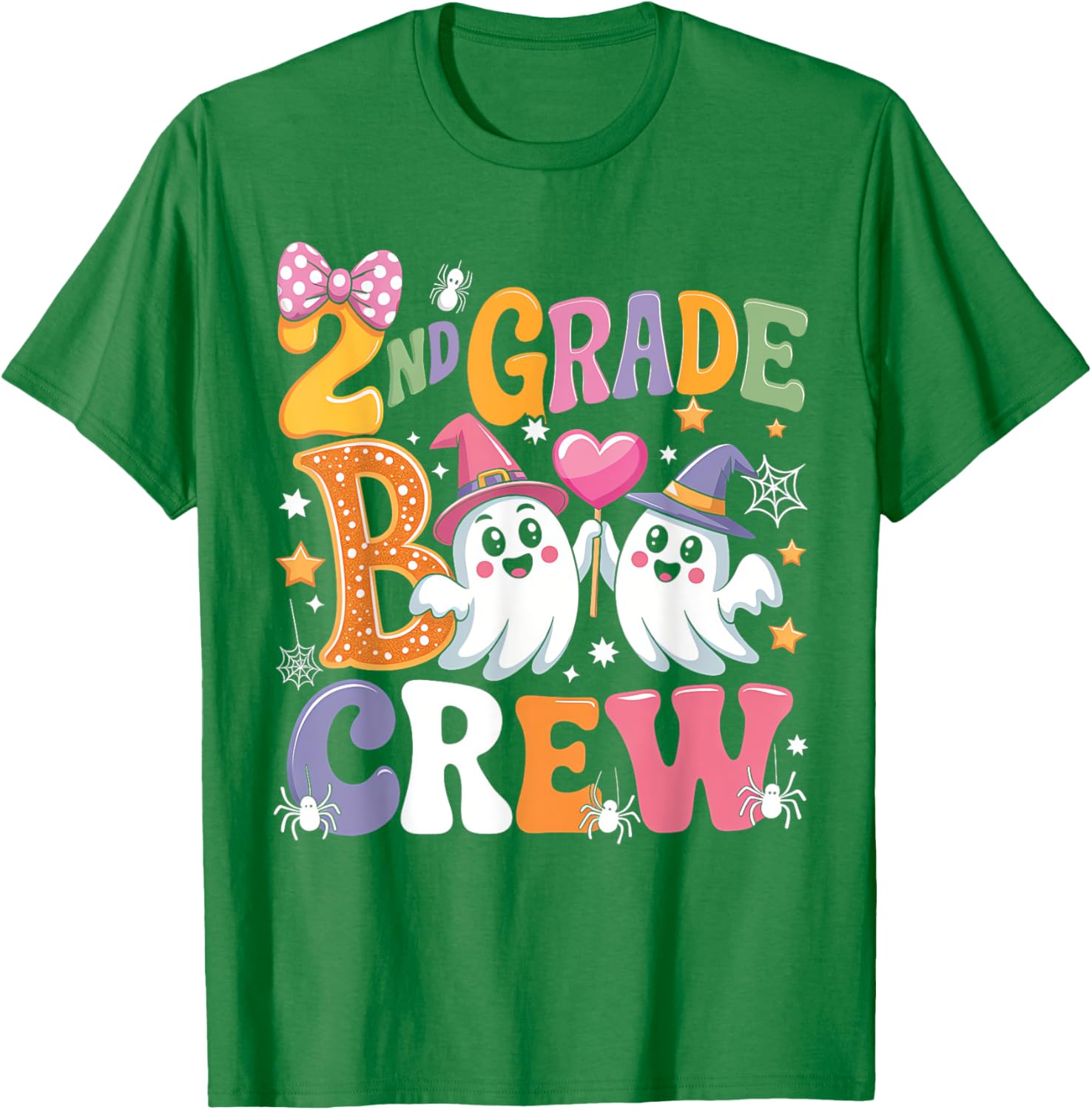 Happy Halloween T-Shirt for 2nd Grade Boo Crew Teacher and Kids - 9
