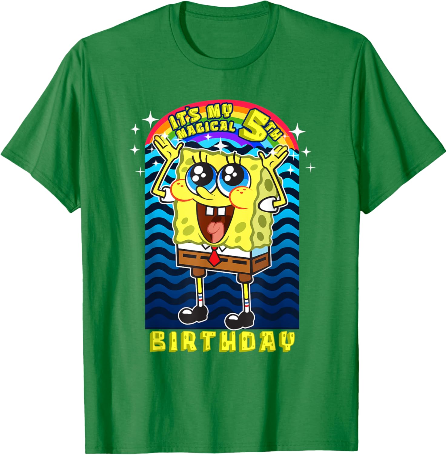 SpongeBob SquarePants Magical 5th Birthday Gift T-Shirt for Kids - 12