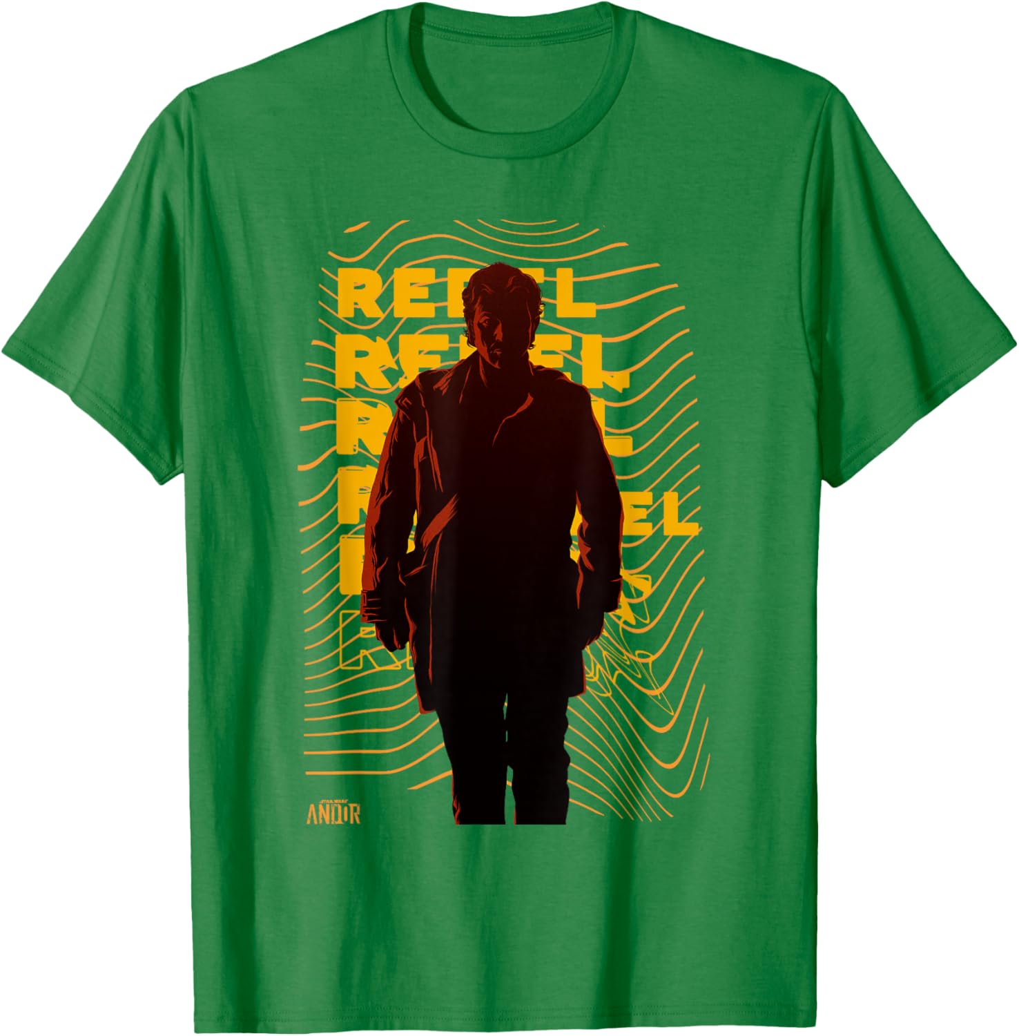 Vintage Star Wars Andor Rebel Silhouette Distressed T-Shirt for Fans - 18