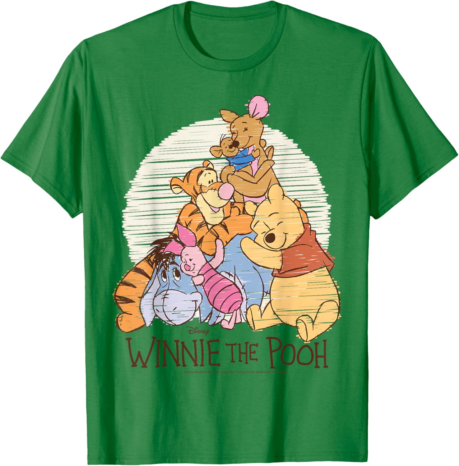 Winnie The Pooh Characters Hug T-Shirt for Kids and Adults Fun Wear - 3