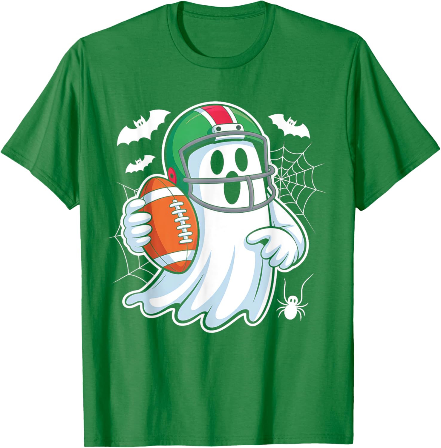 Funny Boo Ghost Playing Football Halloween T-Shirt for Spooky Fun - 13