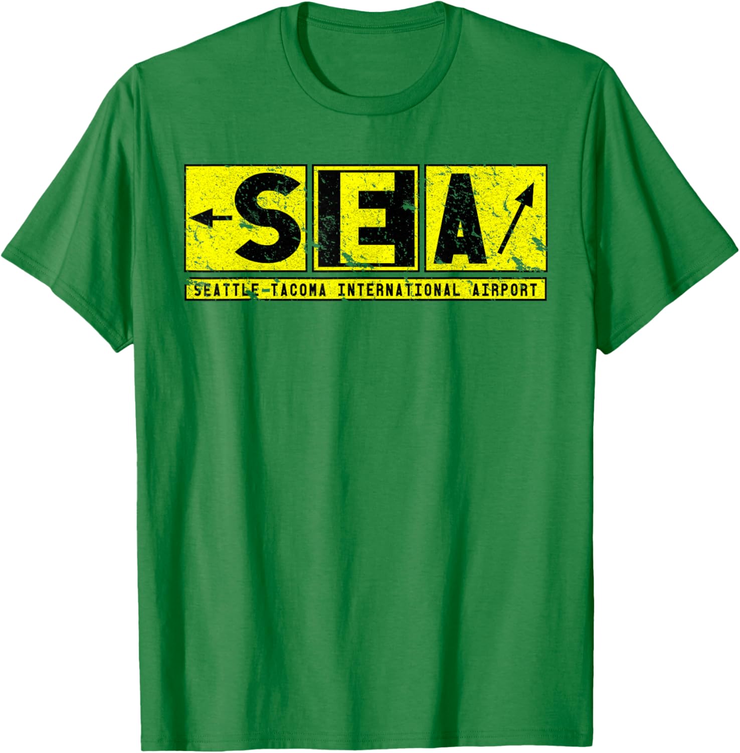Vintage SEA Seattle Tacoma Airport Taxiway Sign Pilot T-Shirt - 15