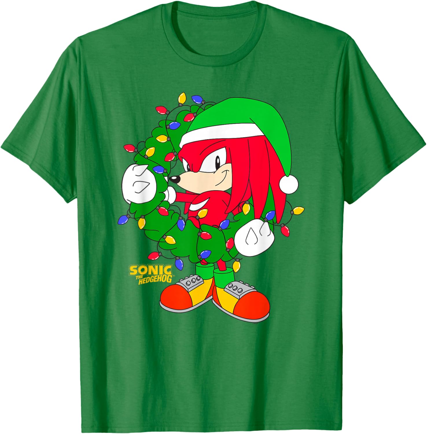 Sonic the Hedgehog Christmas Knuckle Wreath T-Shirt for Holiday Cheer - 8