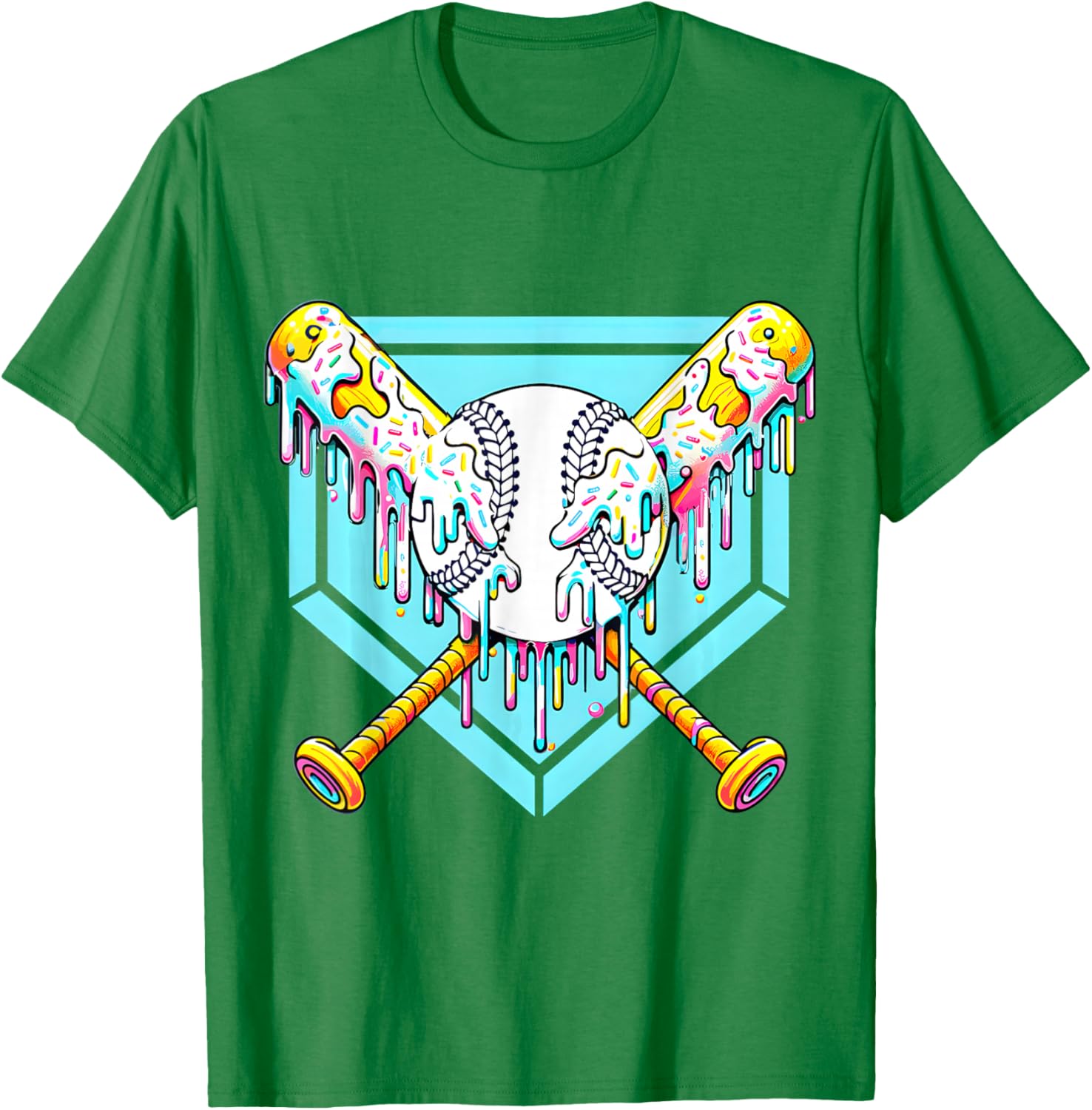 Youth Baseball Drip Ice Cream T-Shirt Fun Apparel for Young Athletes - 4