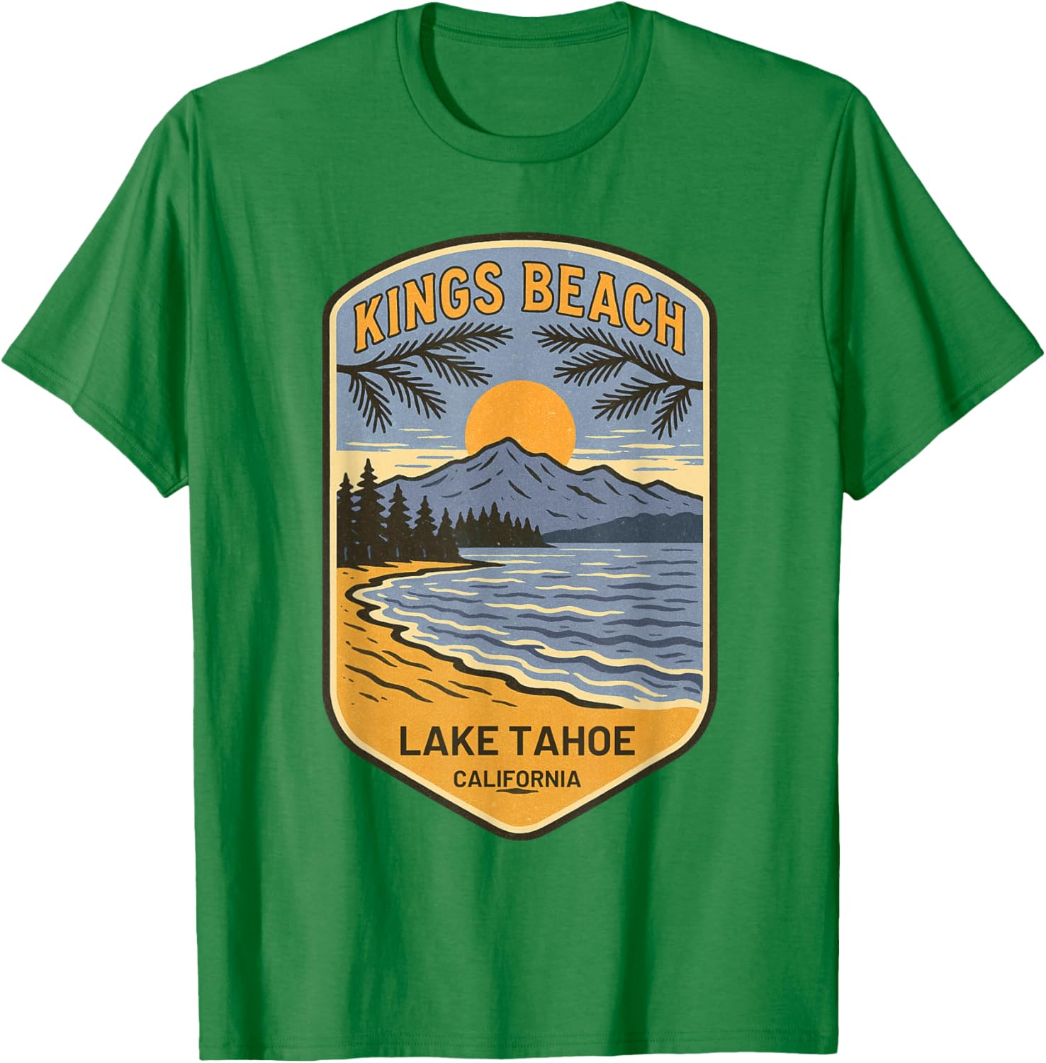 Retro Kings Beach Lake Tahoe T-Shirt Vintage Art Souvenir Apparel - 18
