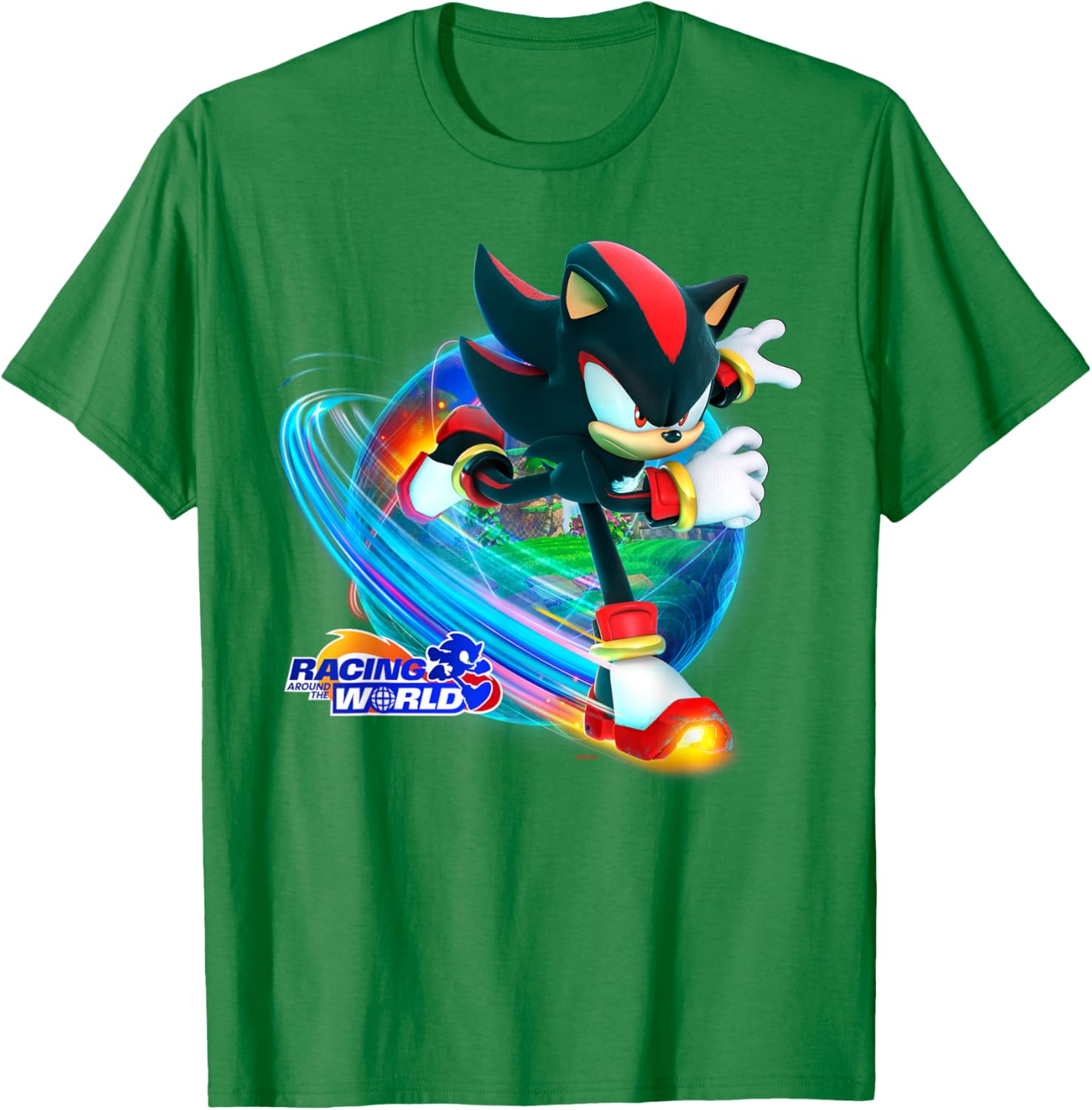 Sonic the Hedgehog Racing Around the World Shadow T-Shirt for Fans - 1