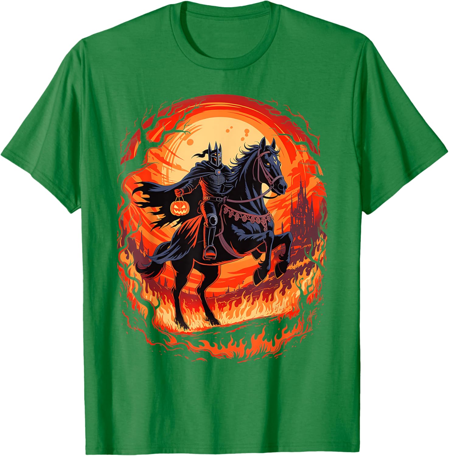 Spooky Pumpkin Headless Horseman Halloween T-Shirt for All Ages - 6
